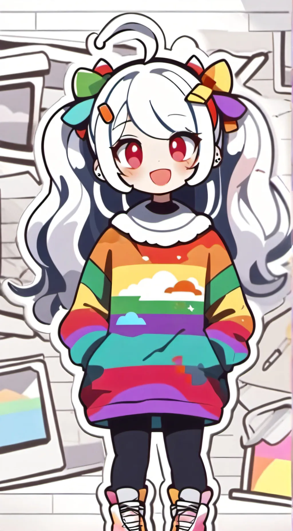 ai character: friendly girl  background