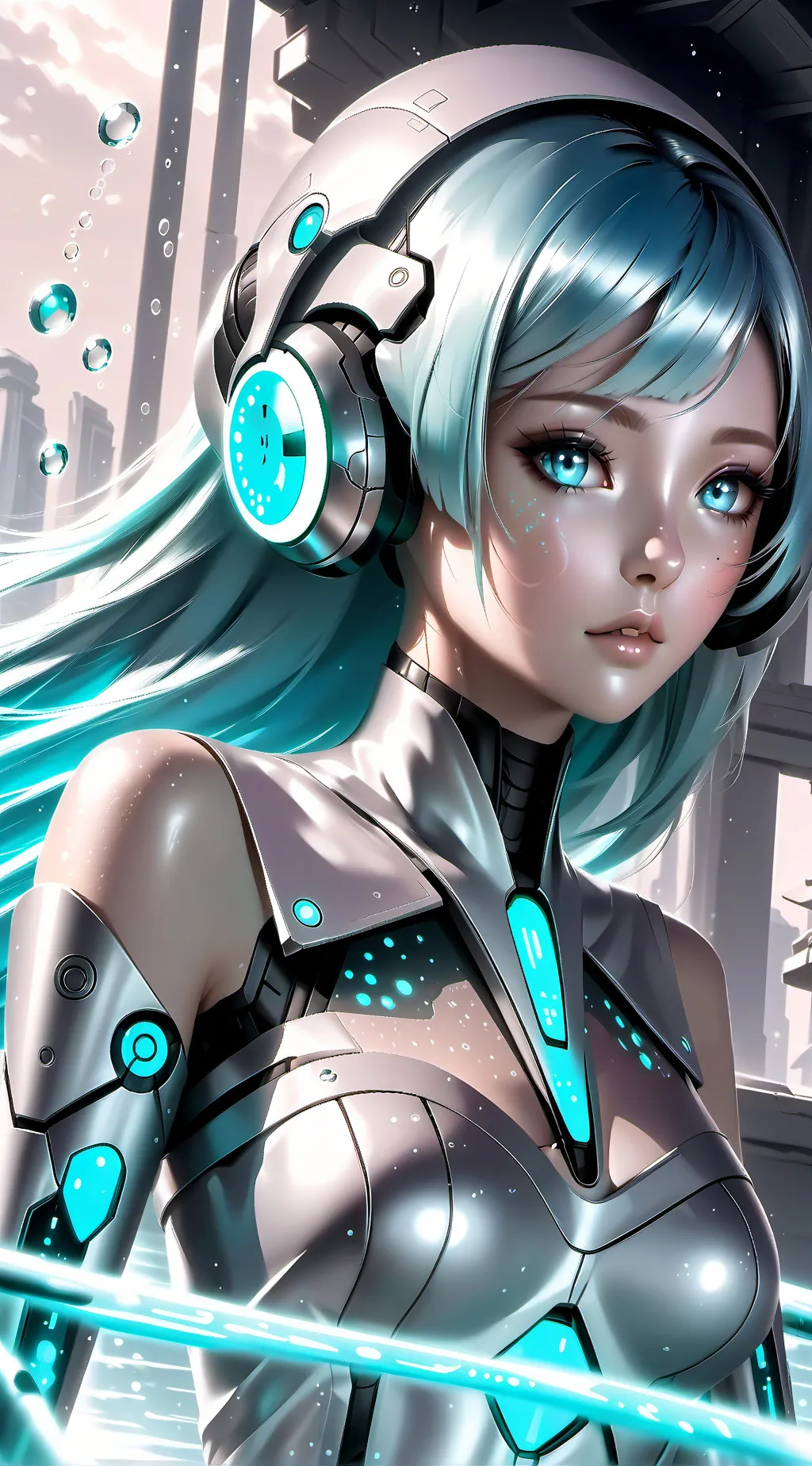 ai character: Aqua background