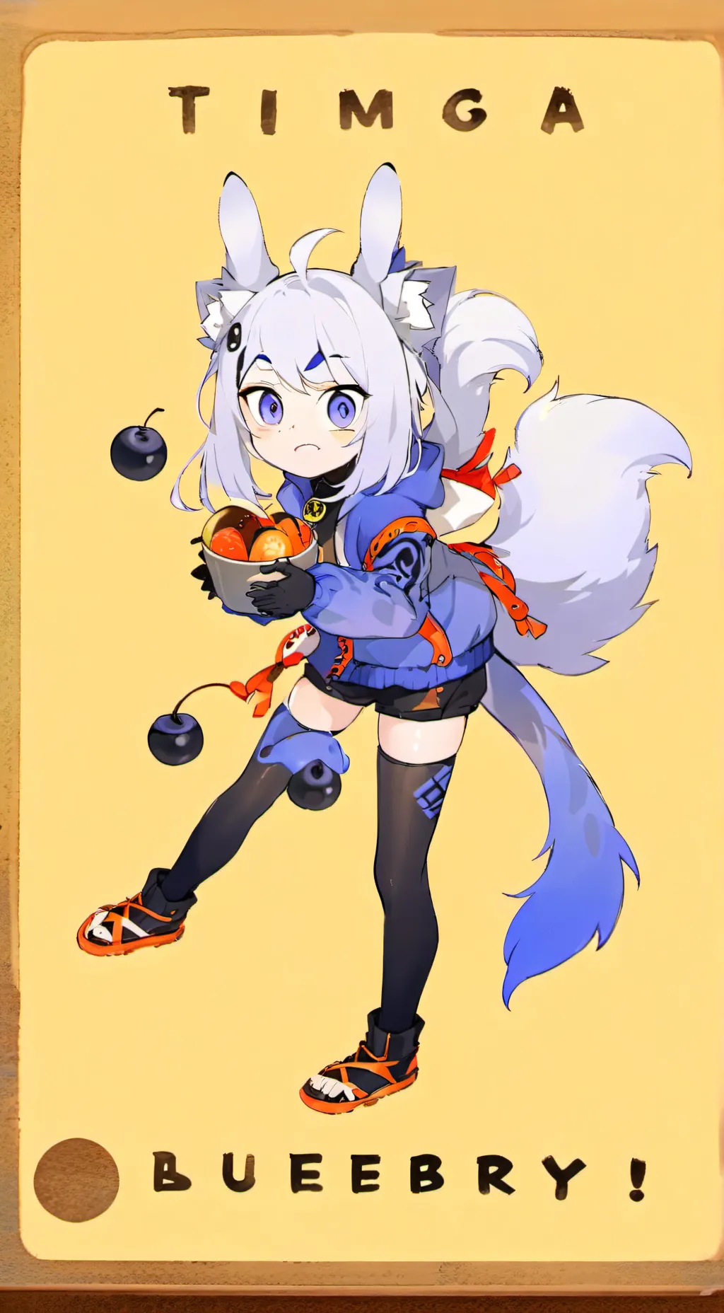 ai character: Blueberry Furry Spirit background