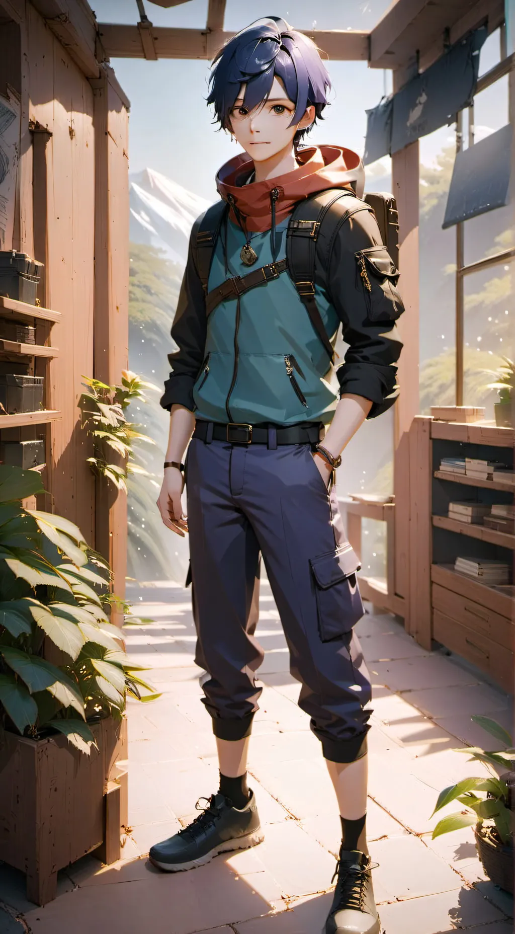 ai character: Azure background