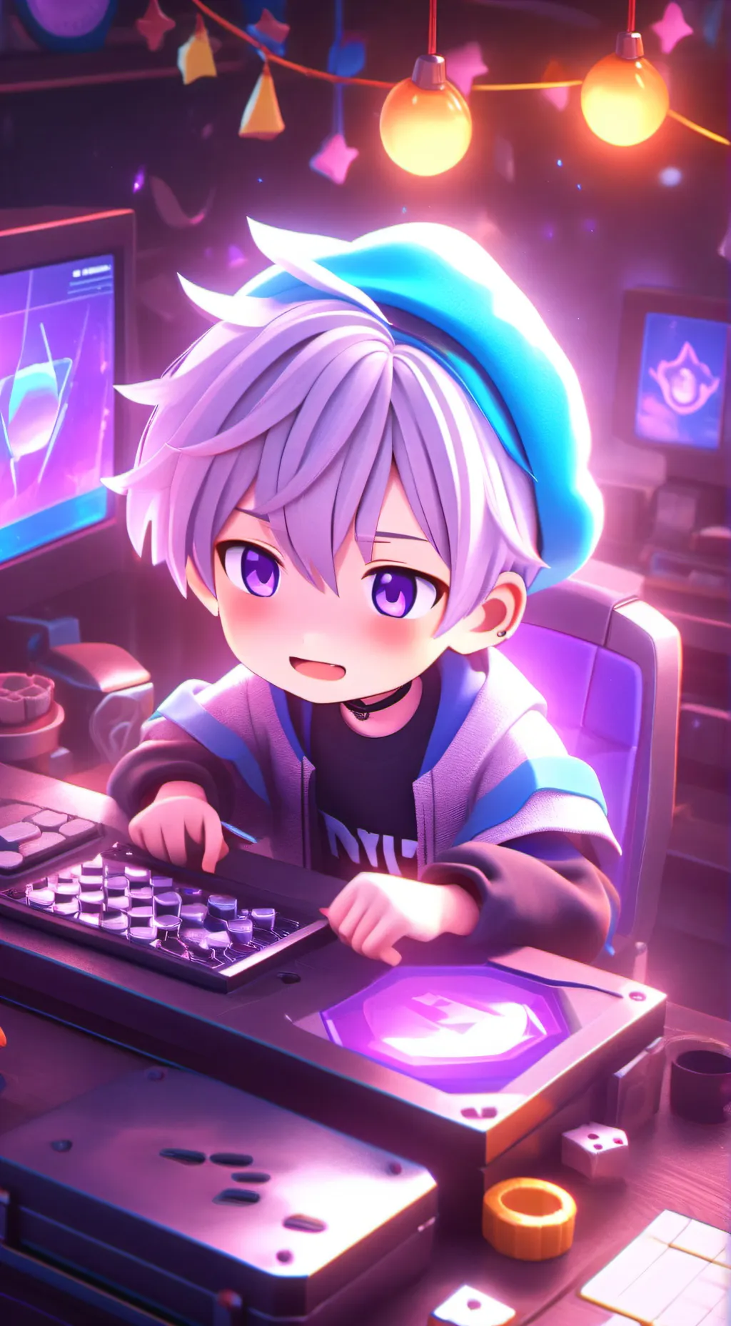 ai character: iPad kid  background