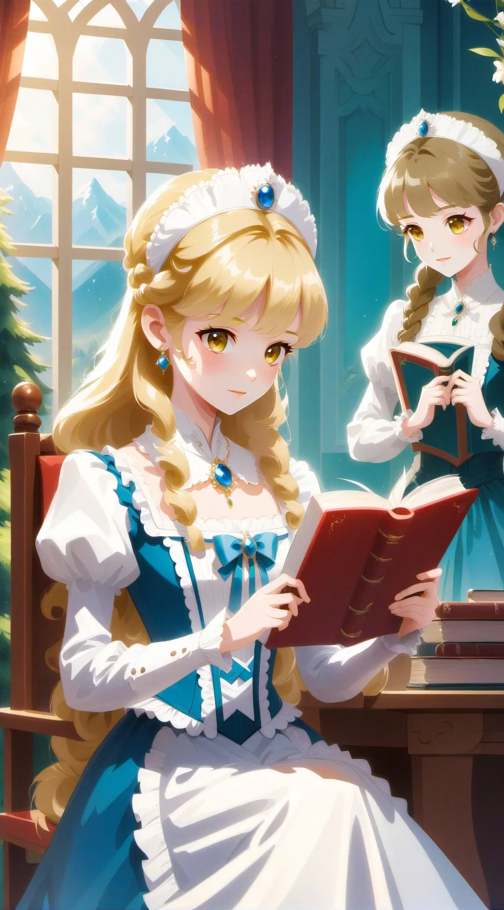 ai character:  green Newall   background