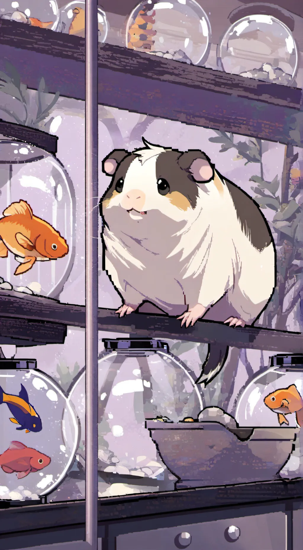 ai character: forsaken pet shop background