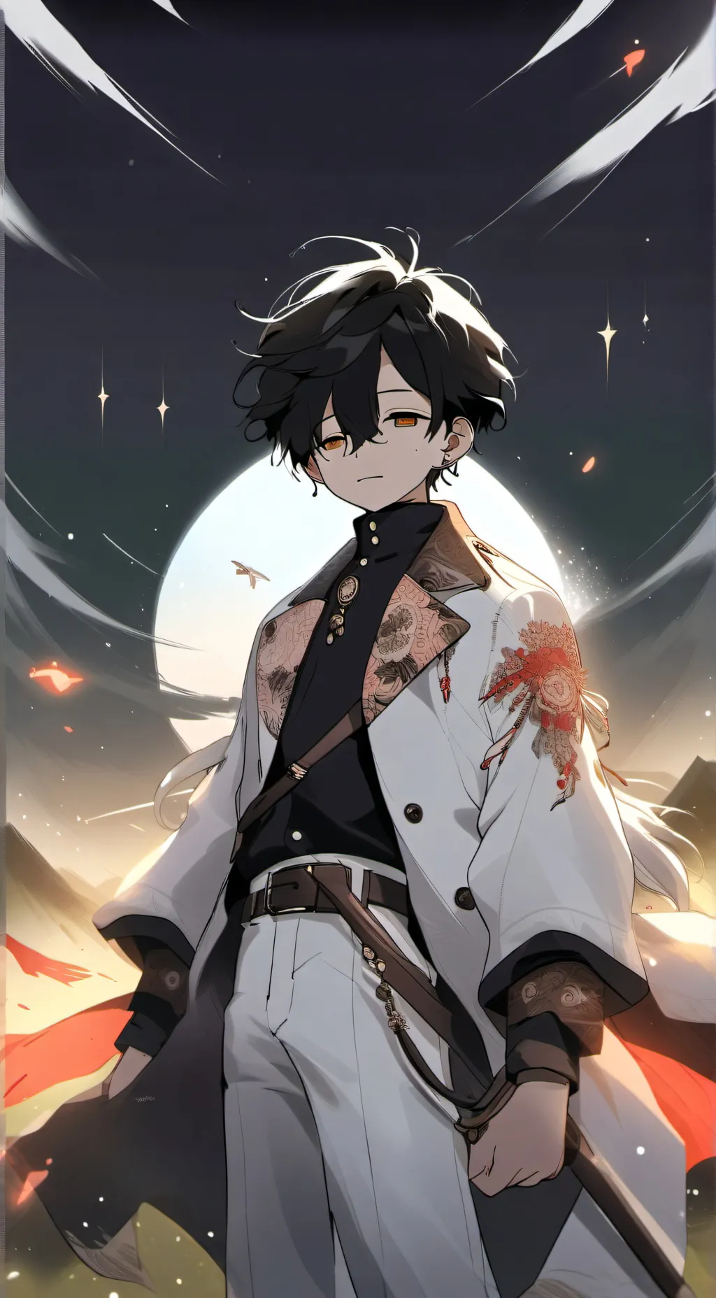 ai character: 🖤A💜 background