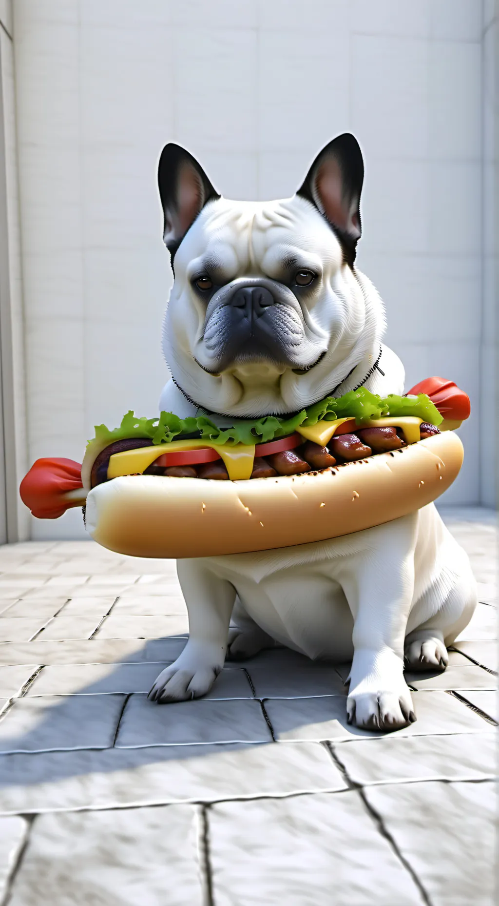 ai character: buldog francuski background