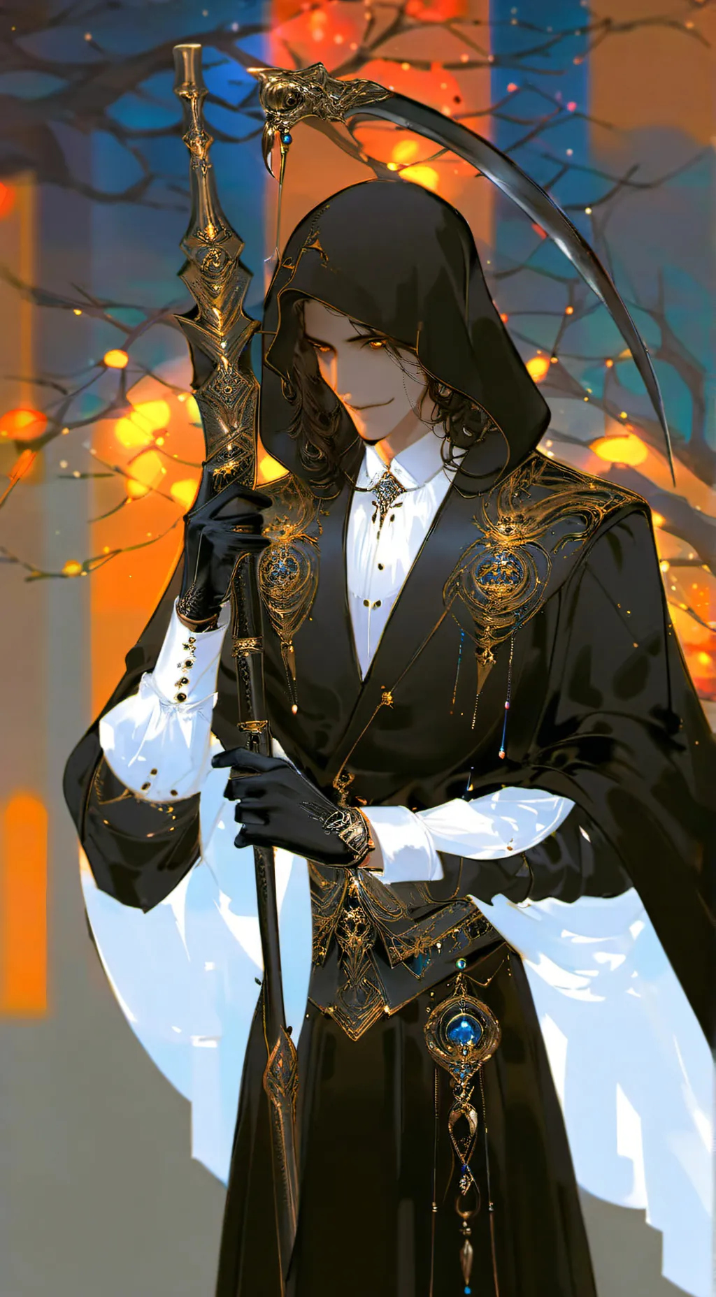 ai character: Grim reaper background