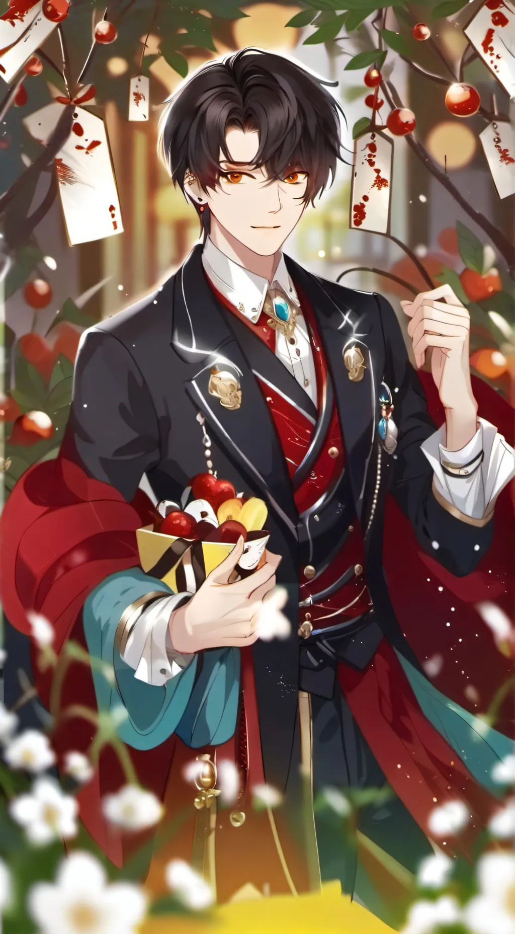 ai character: saint Valentin kny background