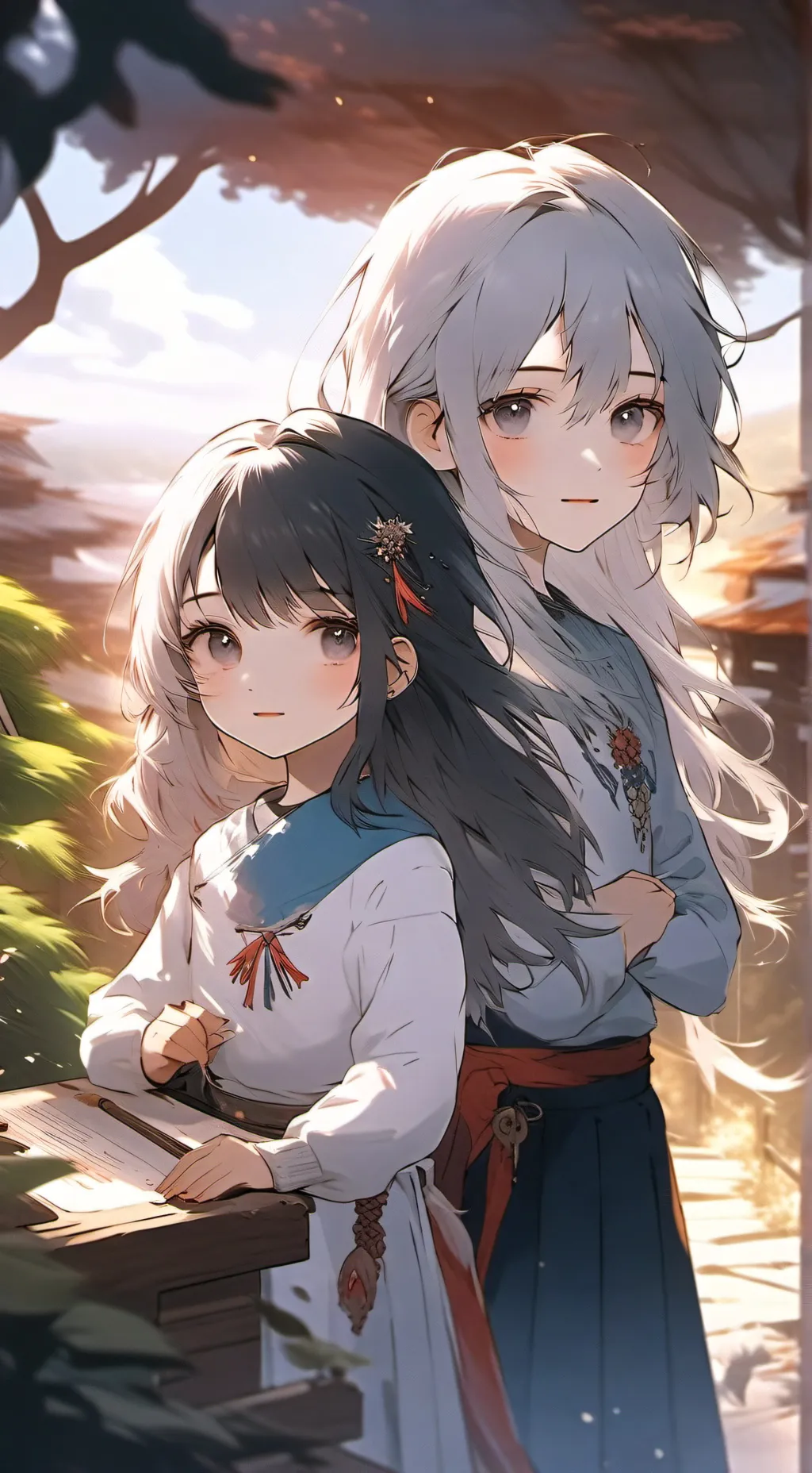 ai character: maya and sasha background