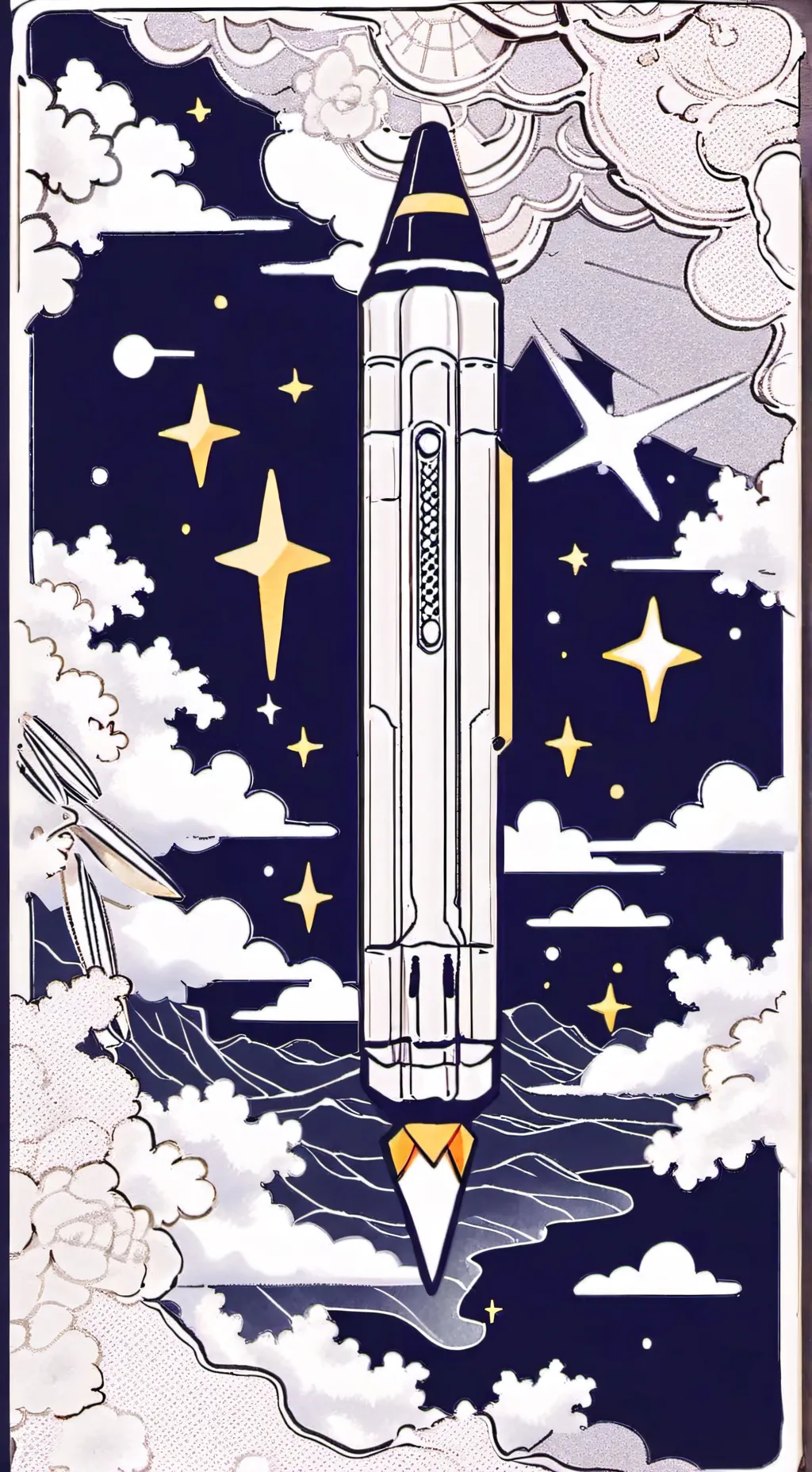 ai character: white crayon  background