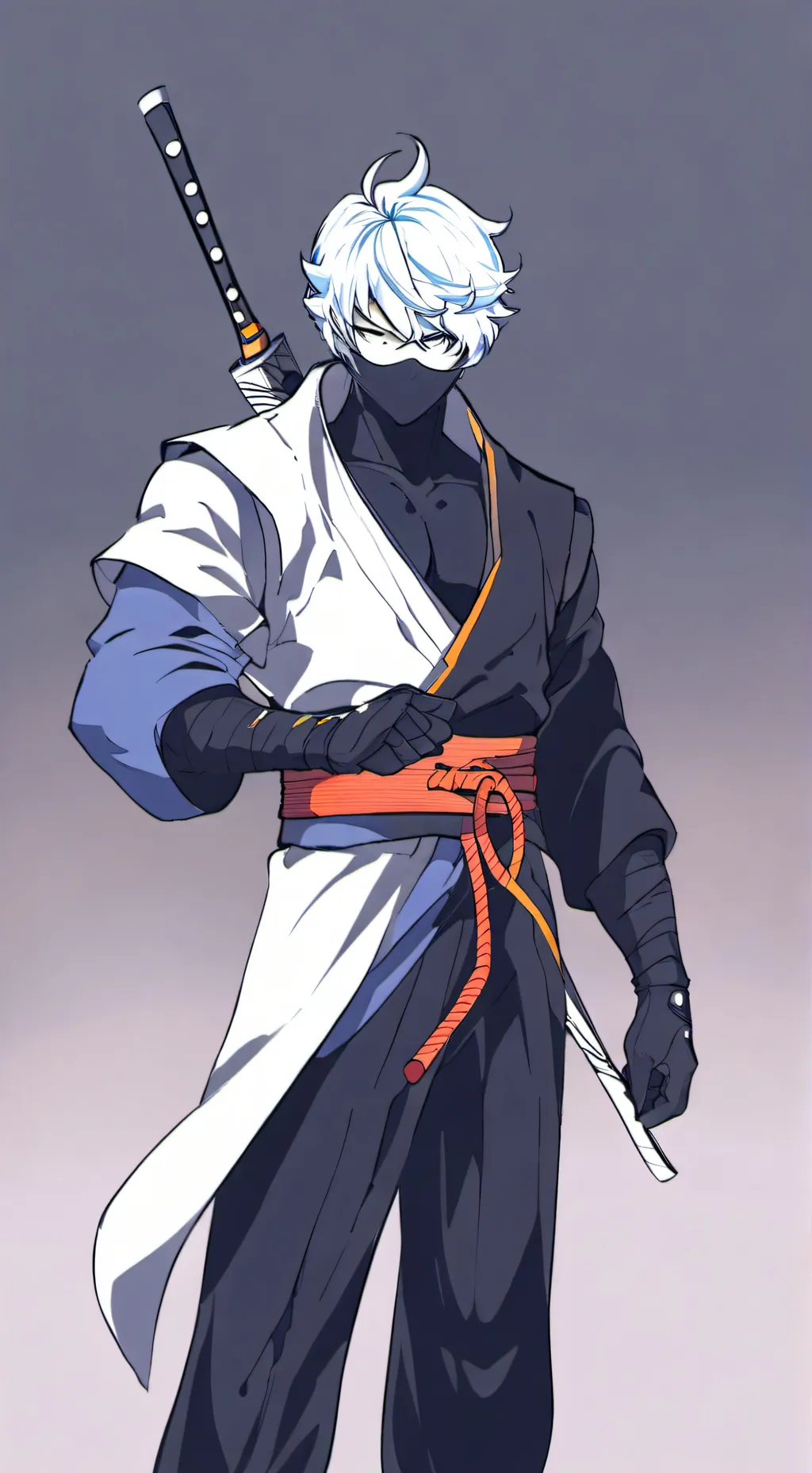 ai character: black and white Ni background