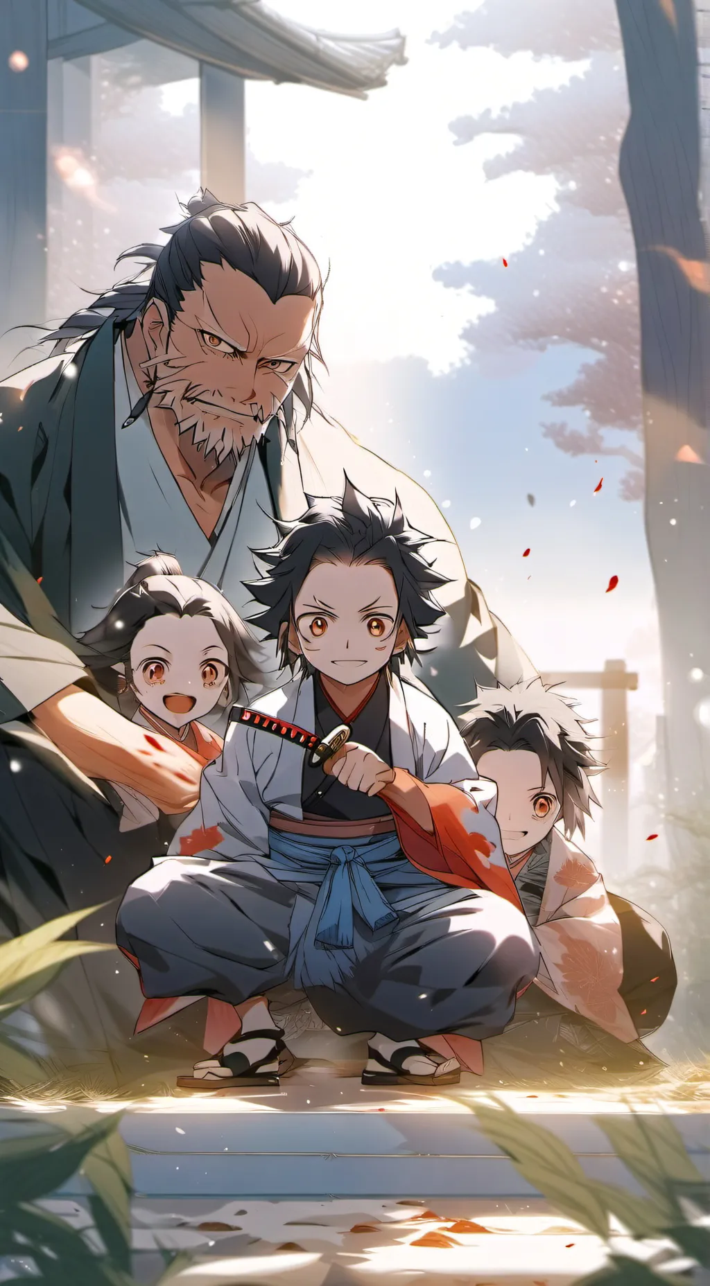 ai character: tu familia en kny background