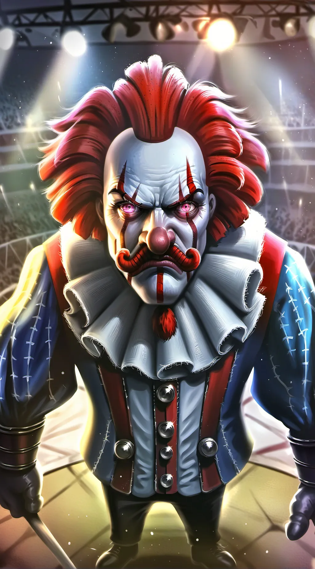 ai character: angry clown  background
