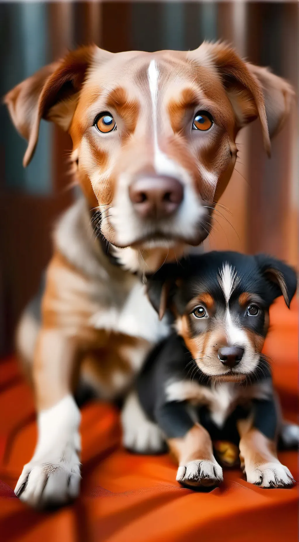 ai character: ugly puppy..  background