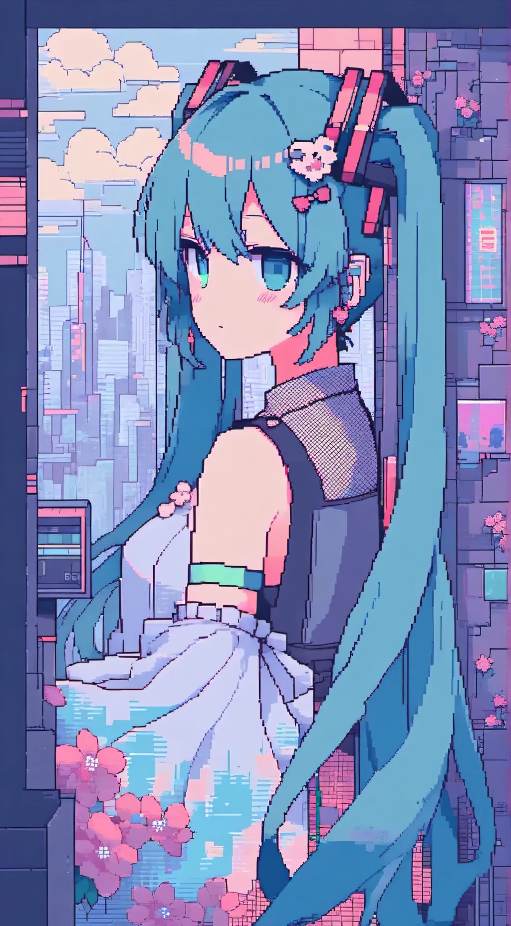 ai character: miku  background