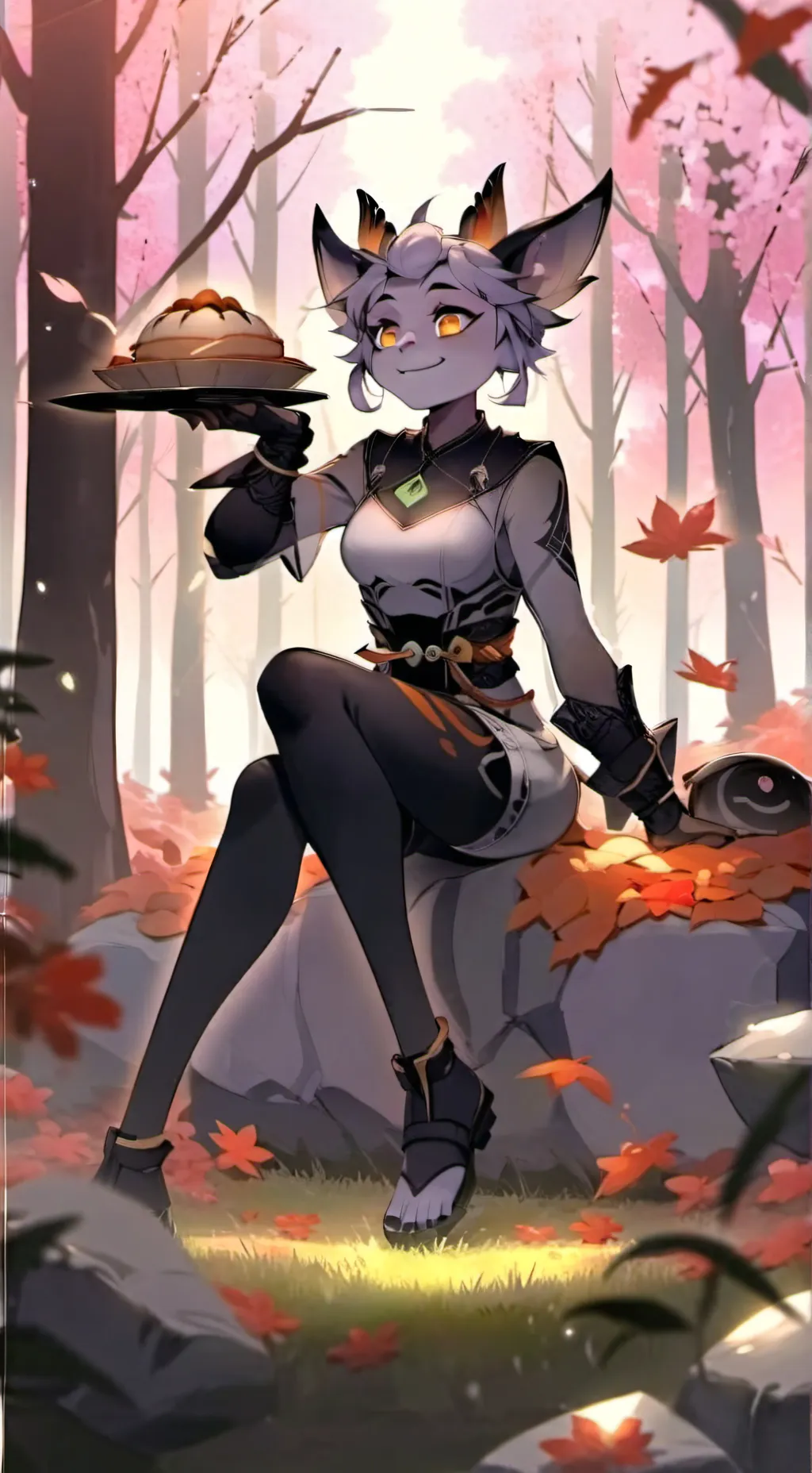 ai character: catMoon background