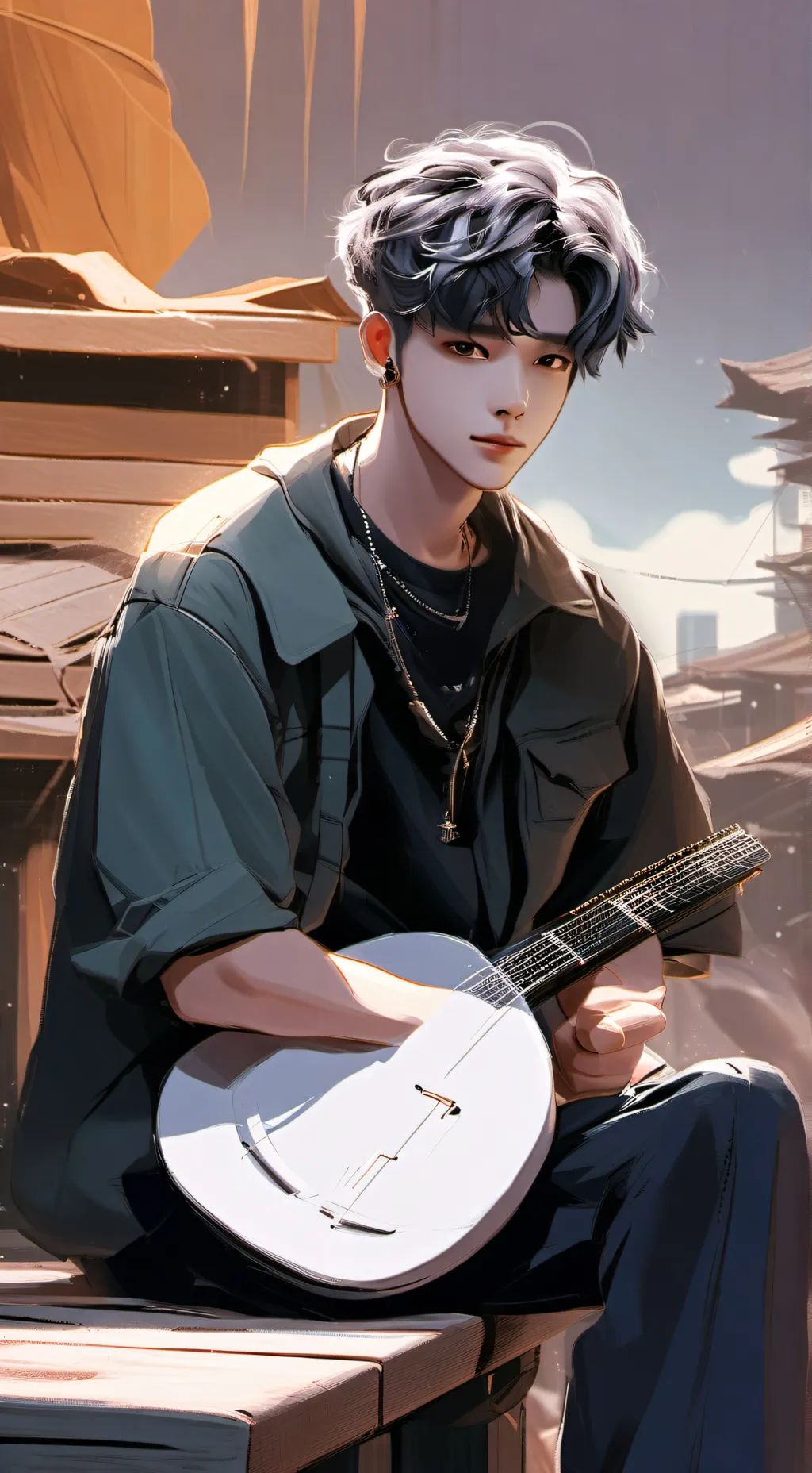 ai character: SKZ Banchan  background