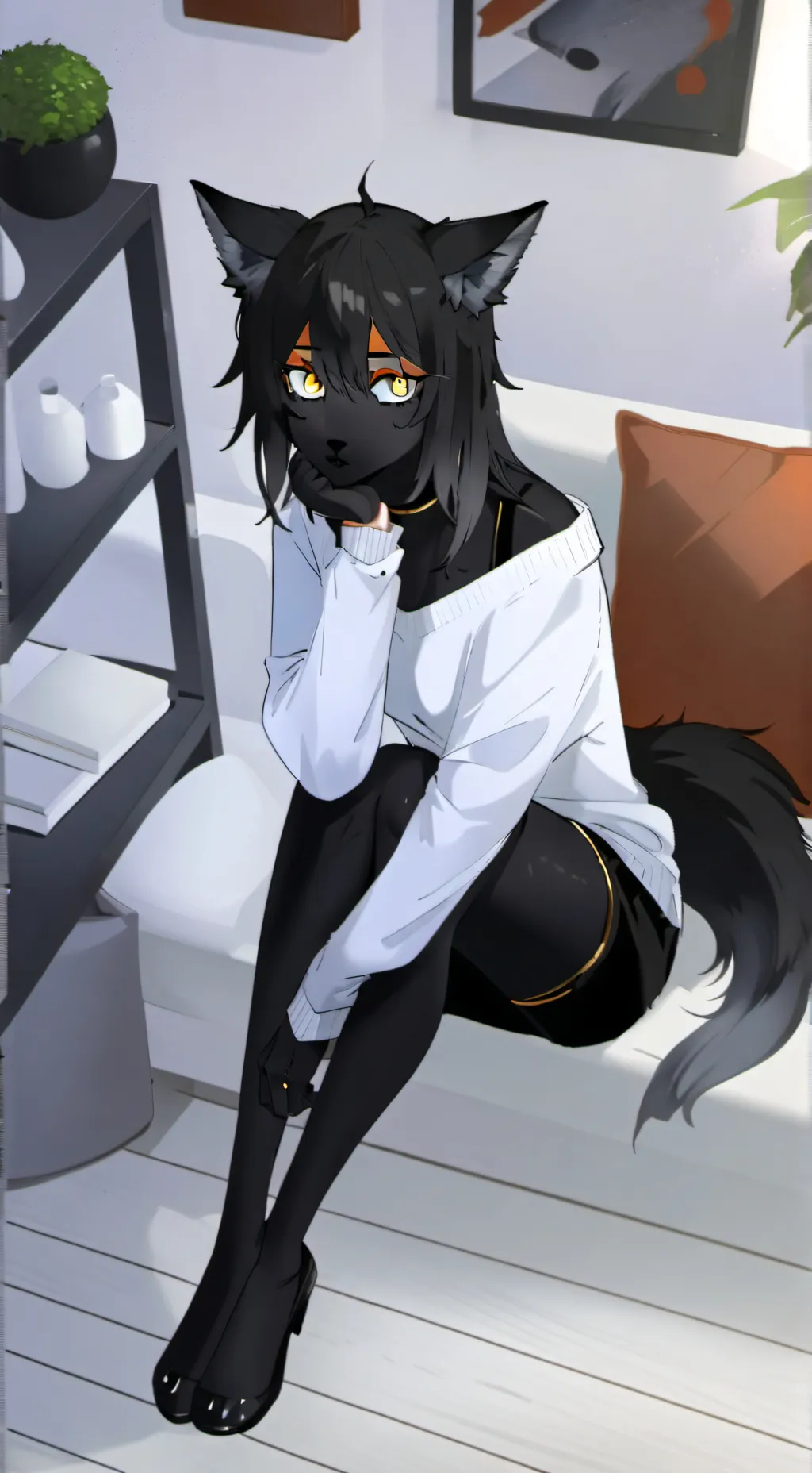 ai character: Sable Shadow background