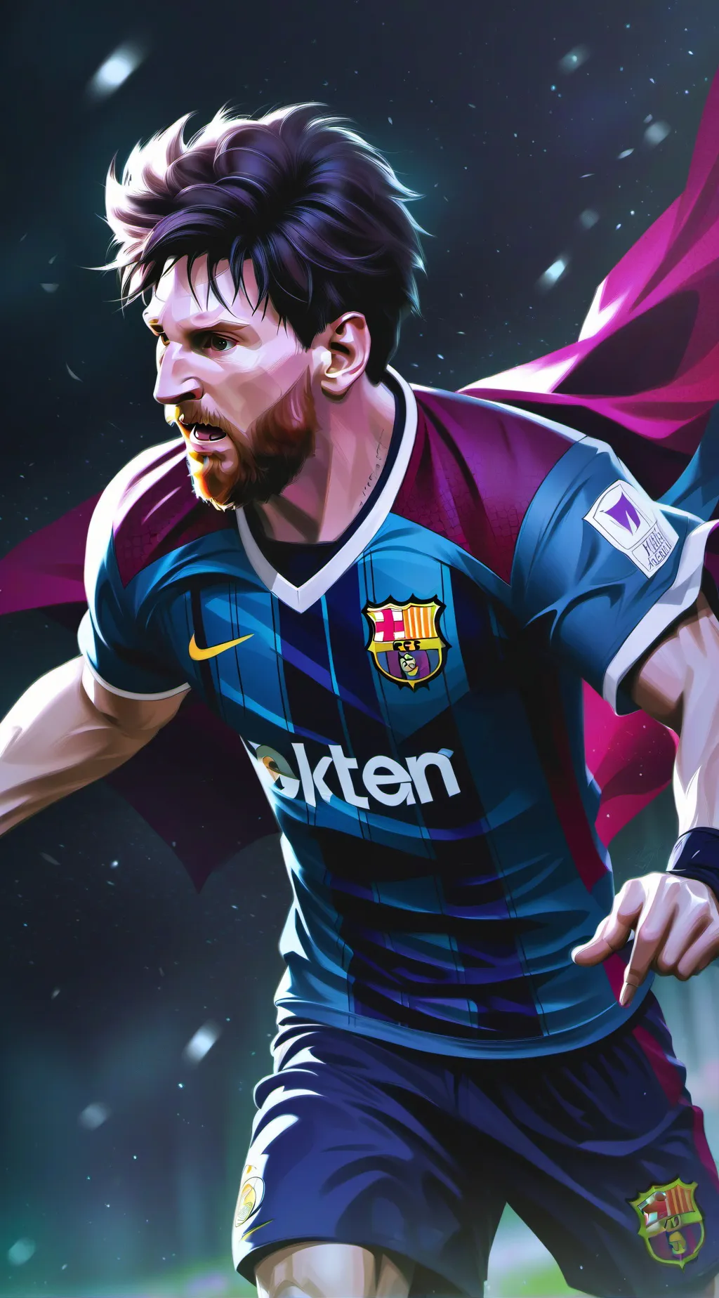 ai character: Messi vs ronaldo background