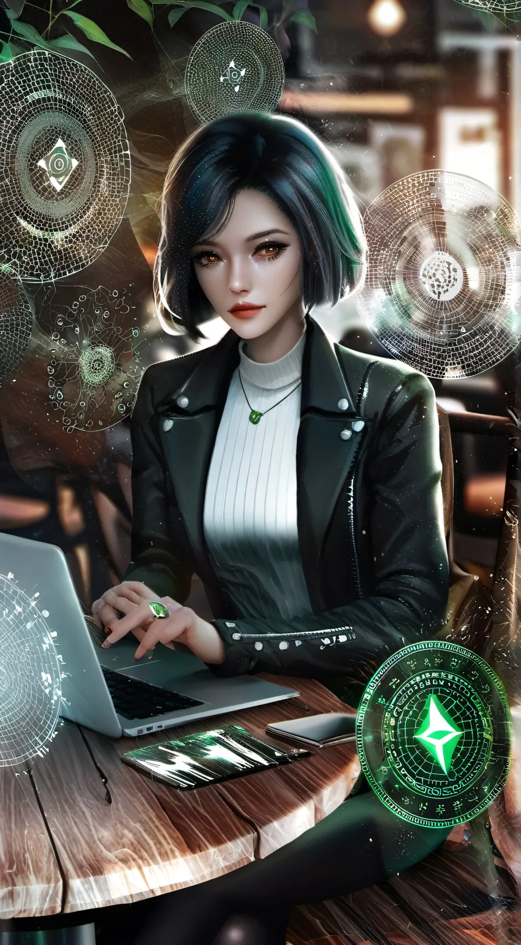 ai character: The Eco-Friendly Crypto Entrepreneur background