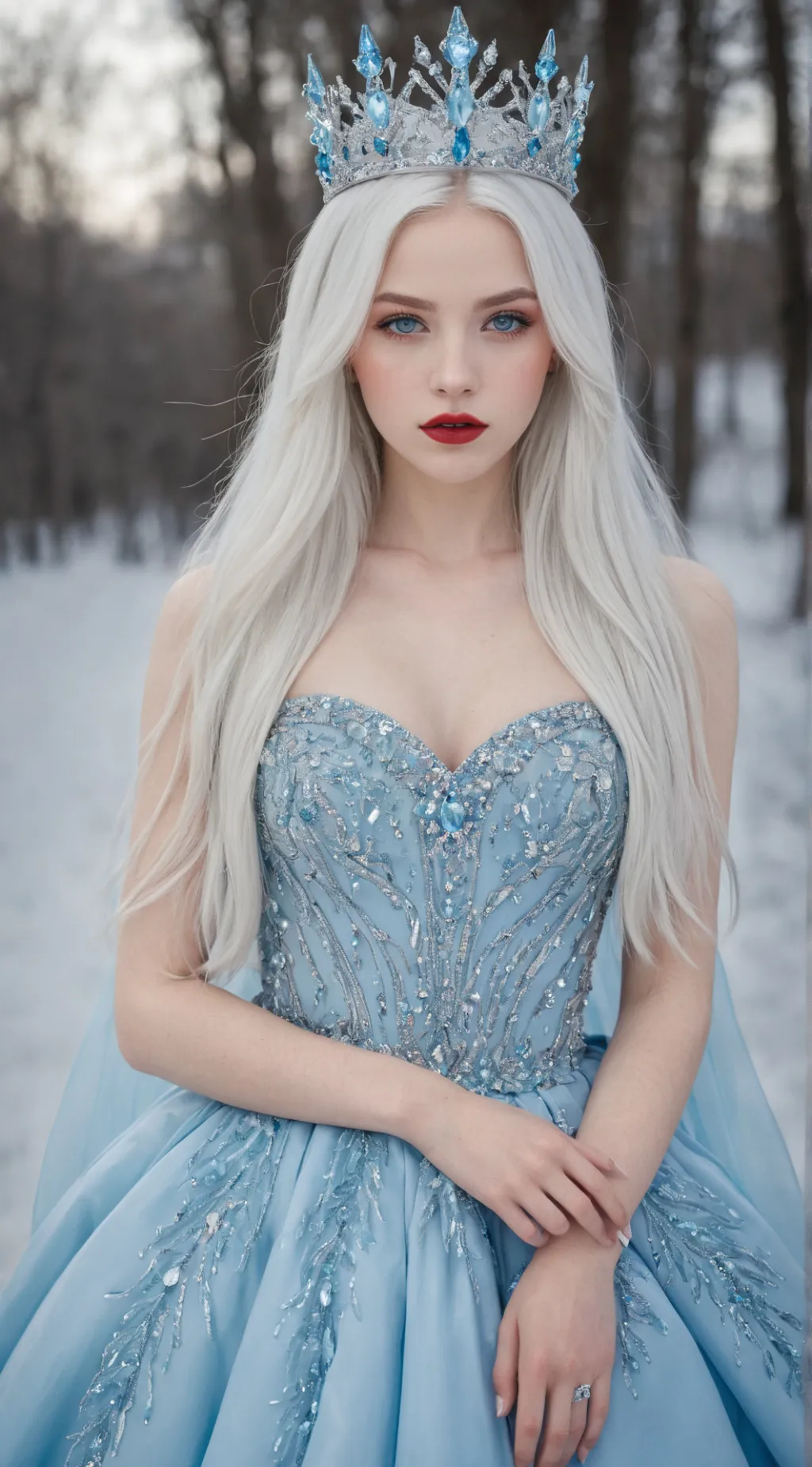 ai character: WINTER  background