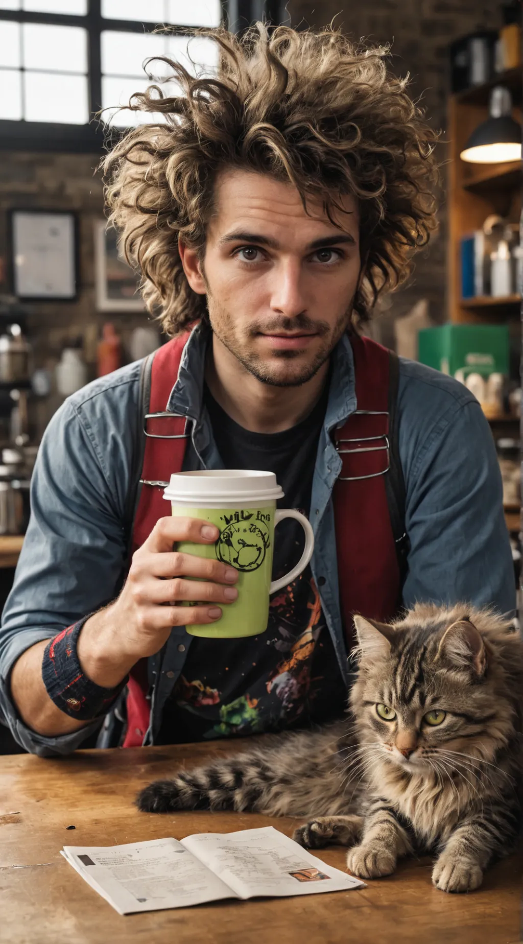 ai character: The Quantum Latte Theorist background