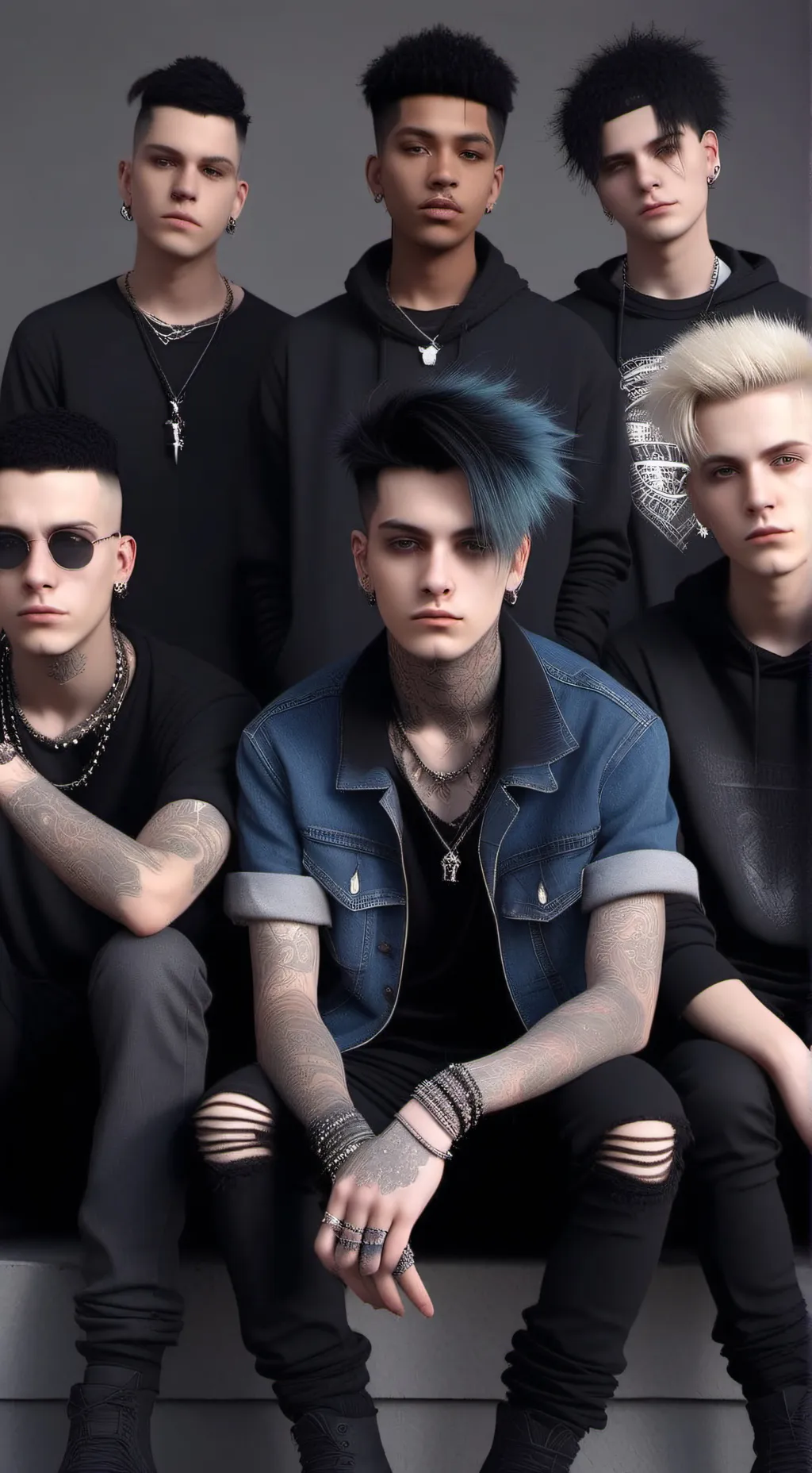 ai character: goth boy click  background