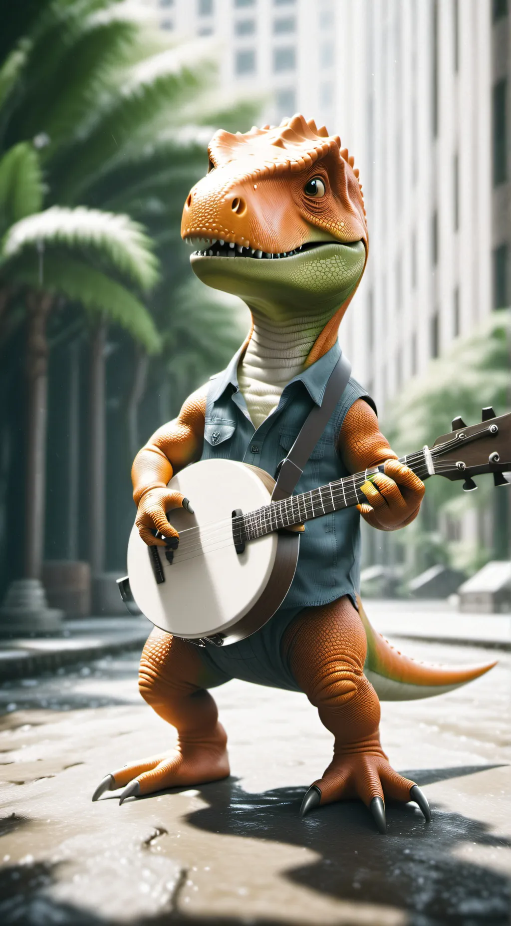 ai character: Timmy the dinosaur background