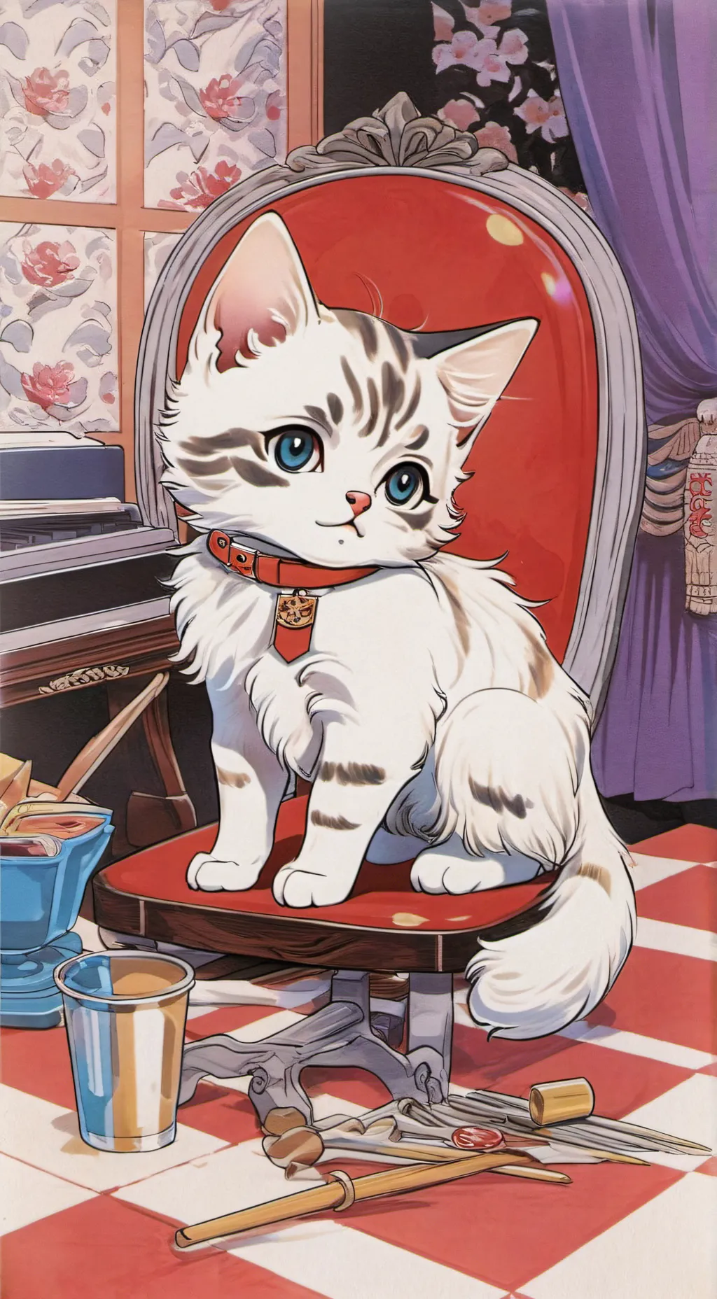 ai character: kitten day background