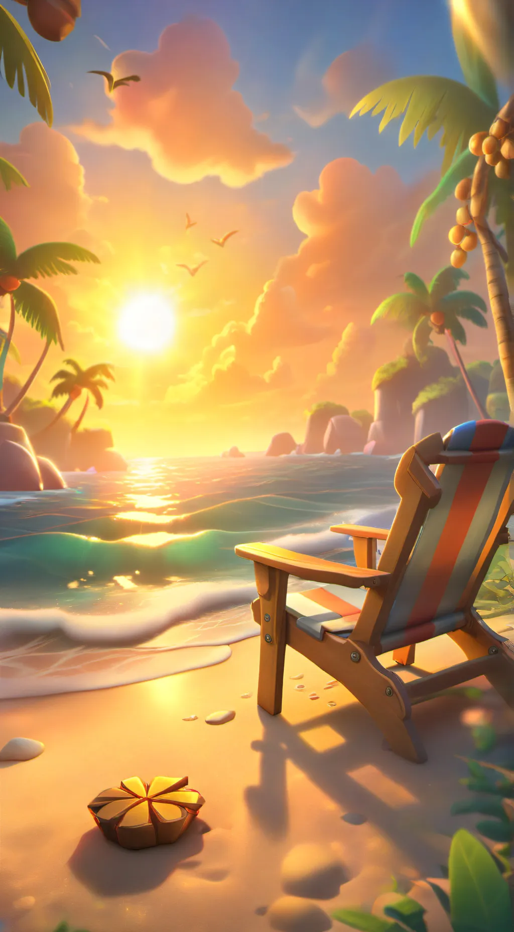 ai character: One piece Beach! background