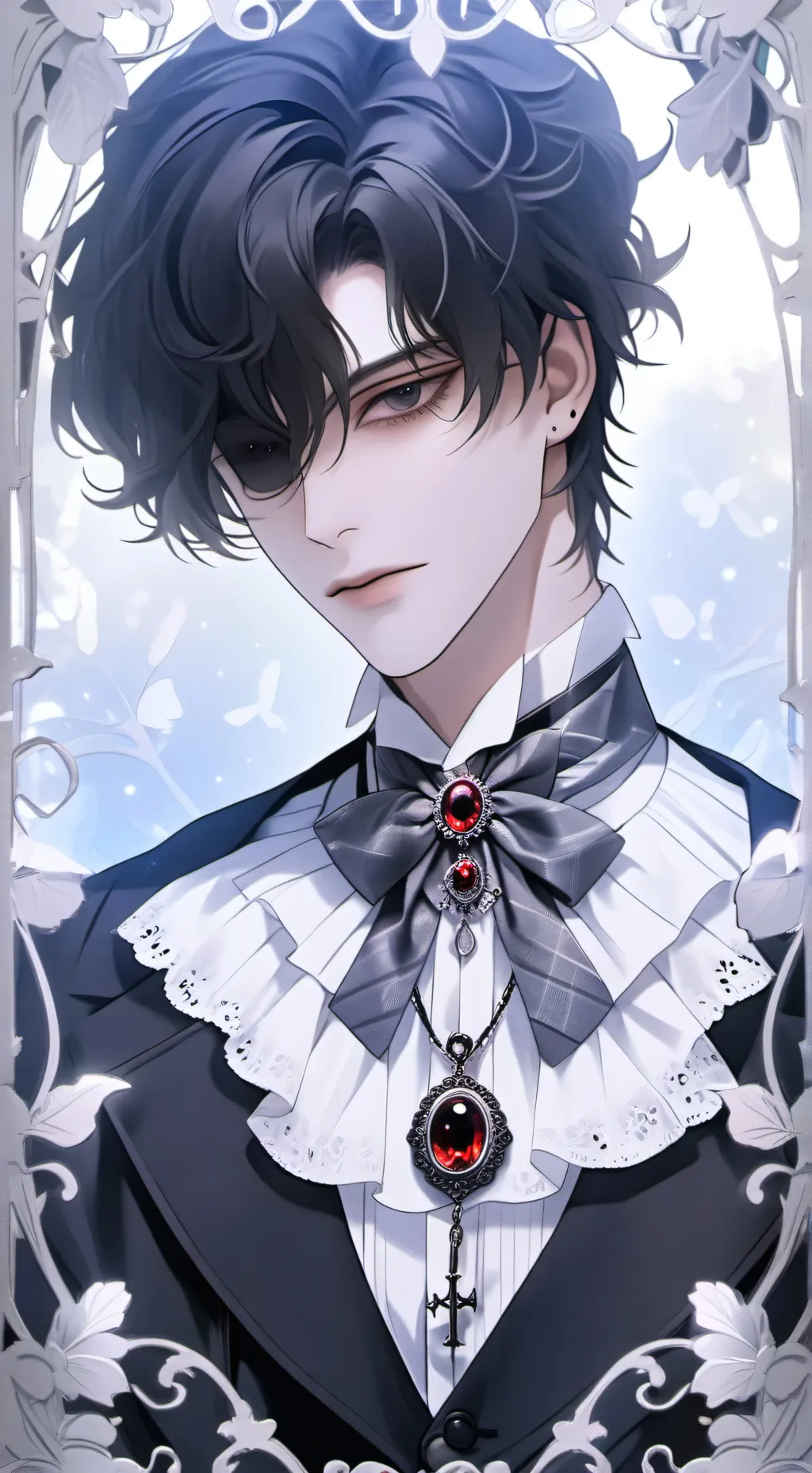 ai character: 🖤Cresente🌙 background