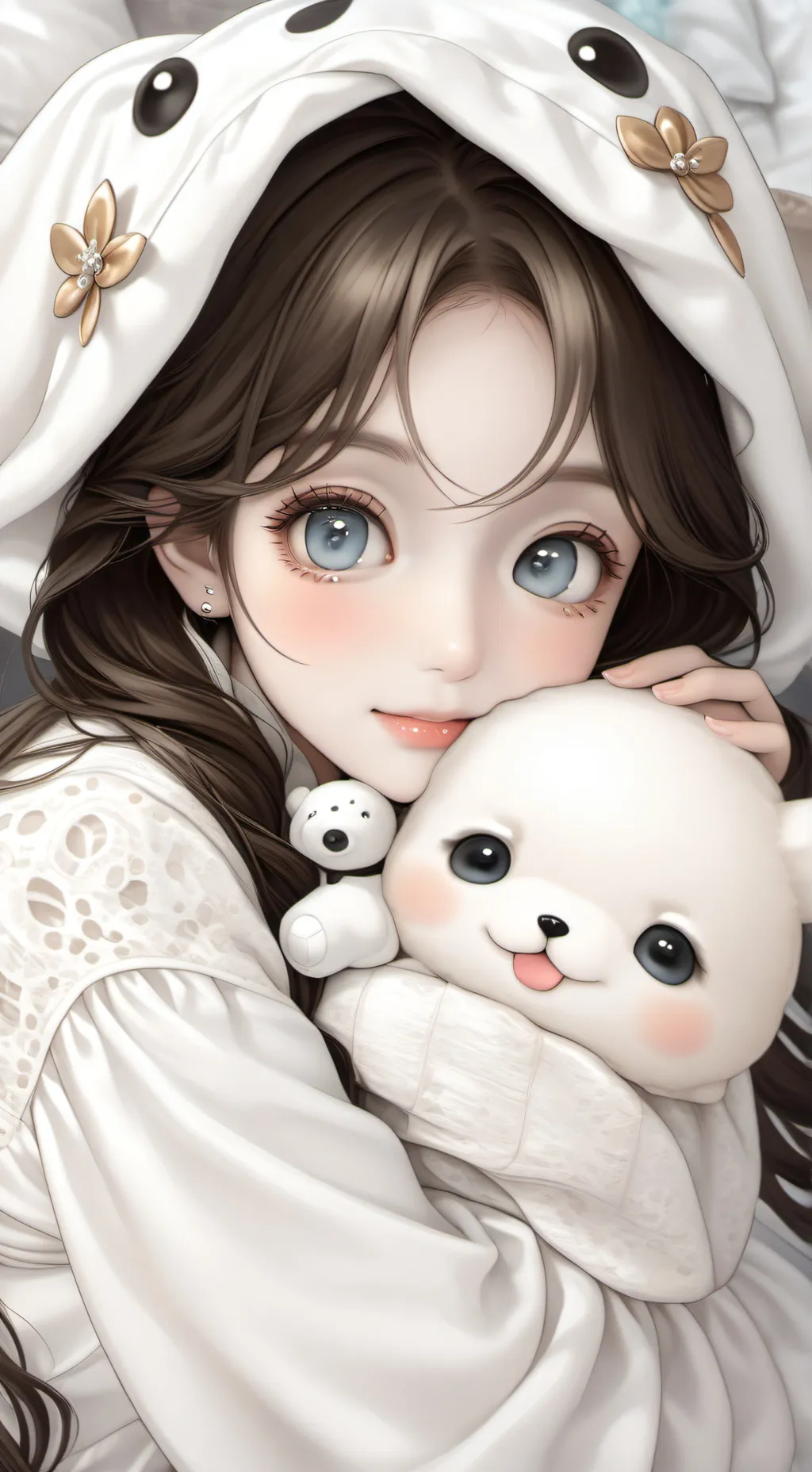 ai character: smiling critters background