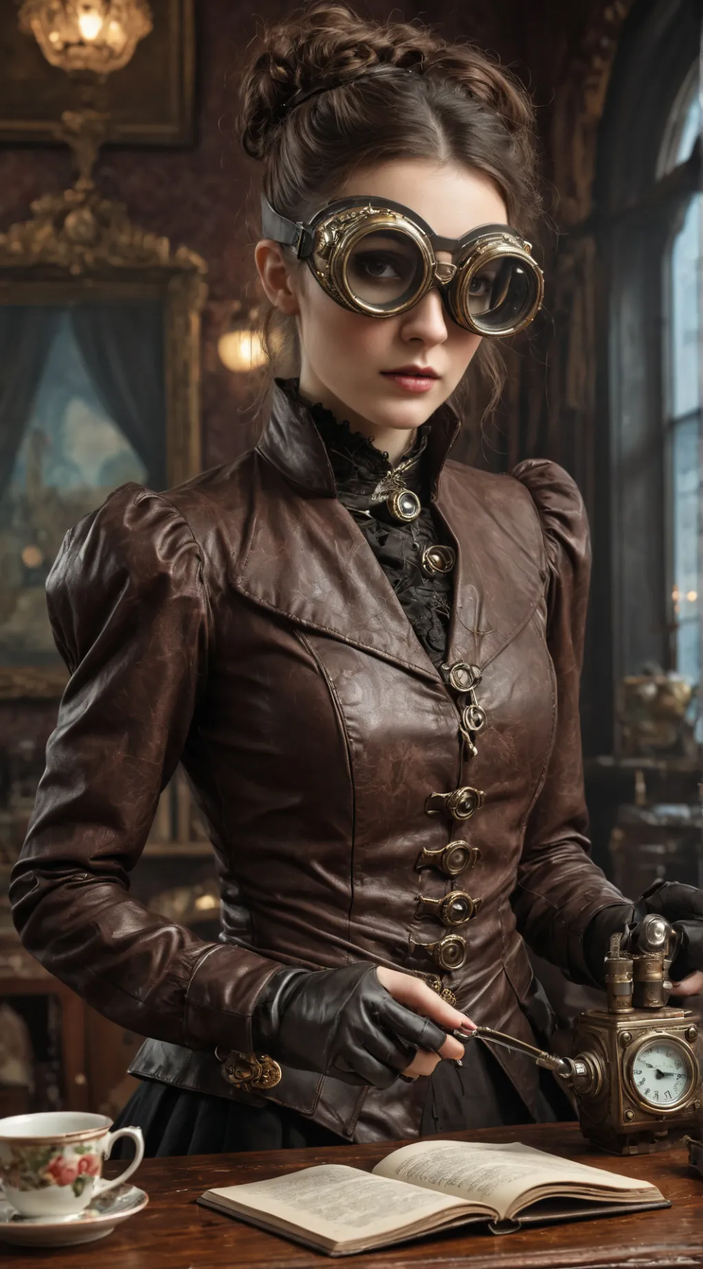 ai character: The Time-Traveling background