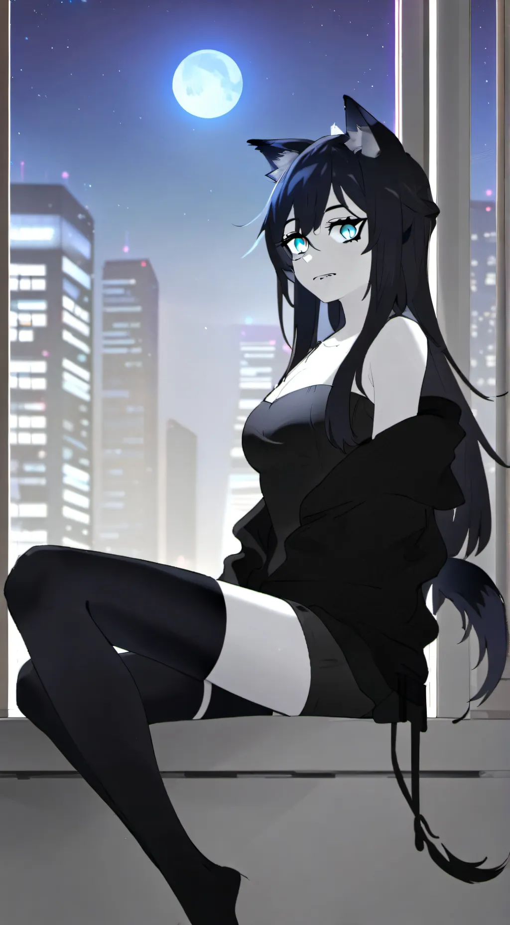 ai character: Sleek Shadow Wolf  background