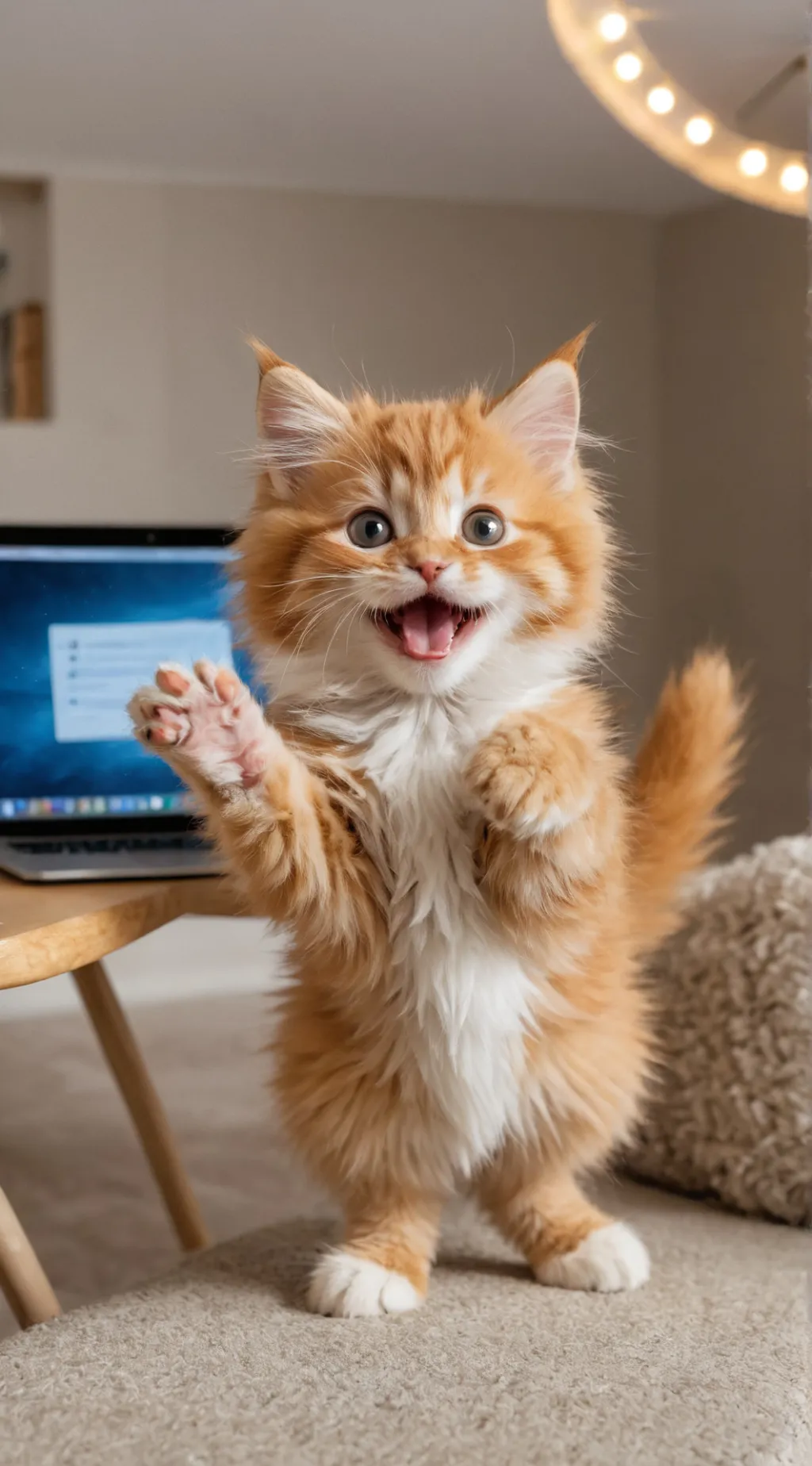 ai character: jumpster kitten  background