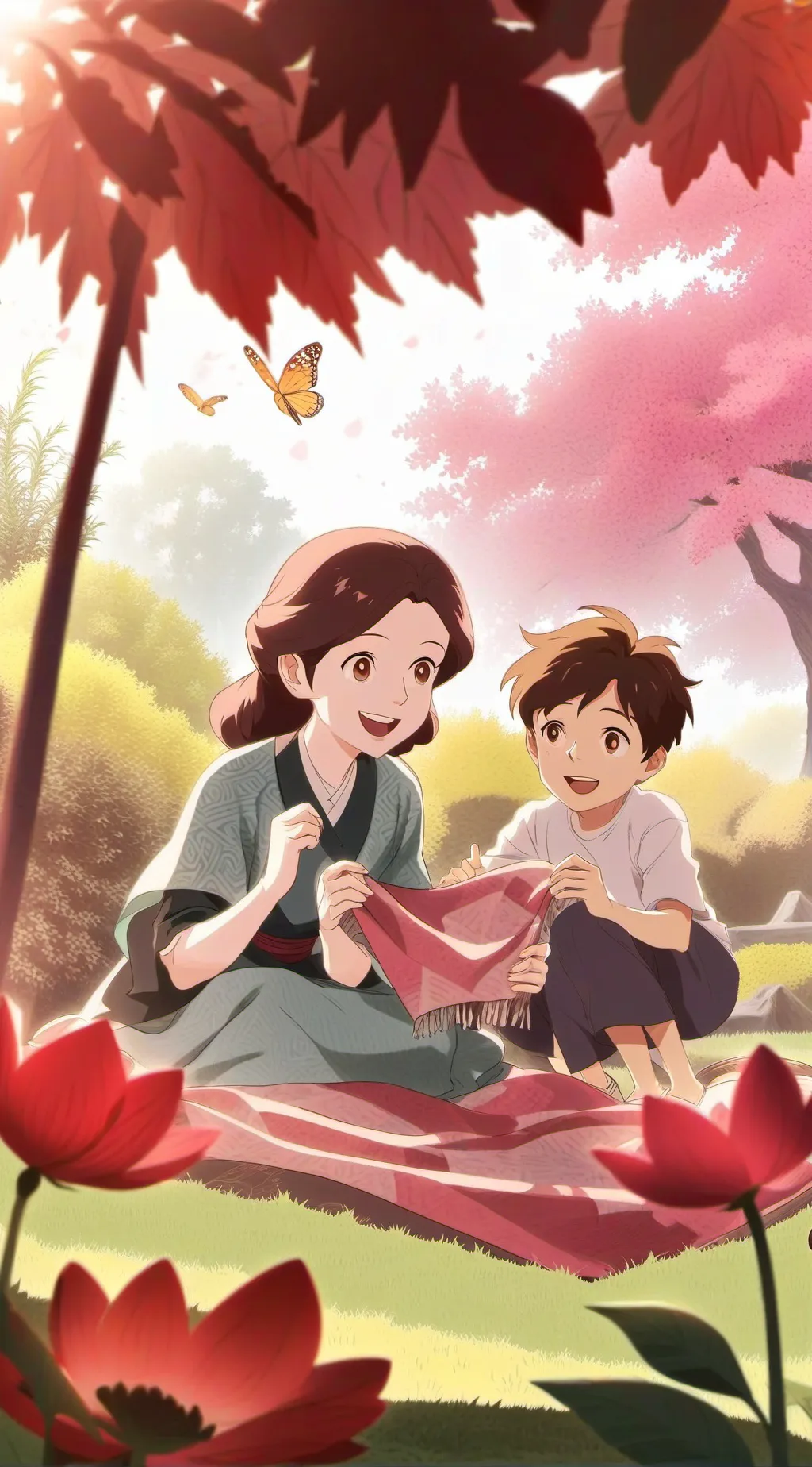 ai character: mãe e irmão background