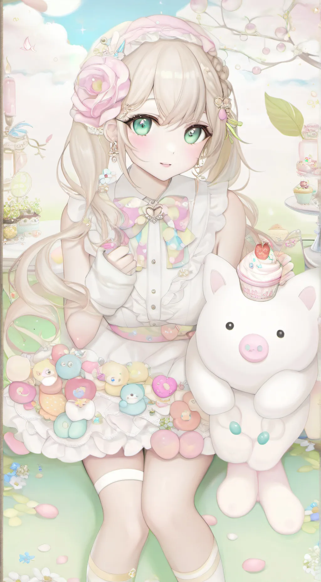 ai character: Dandys world creep background