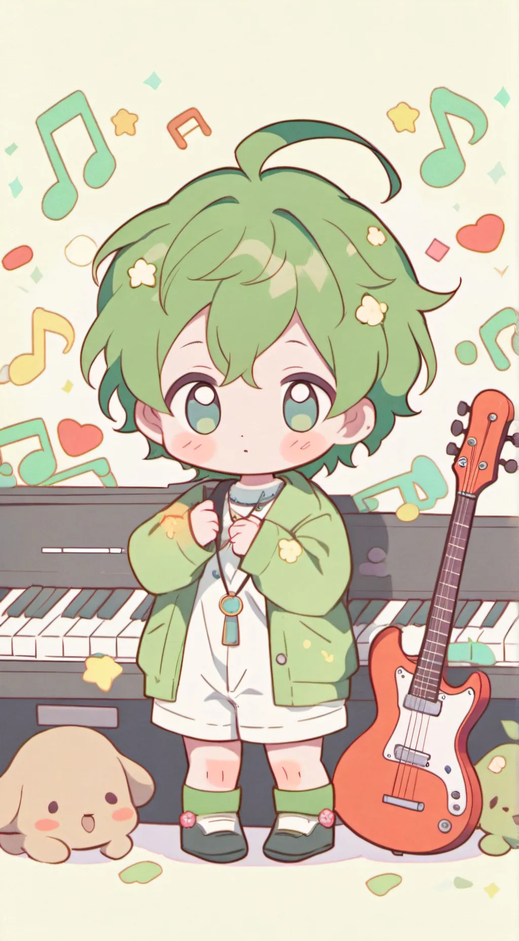 ai character: Music babies background