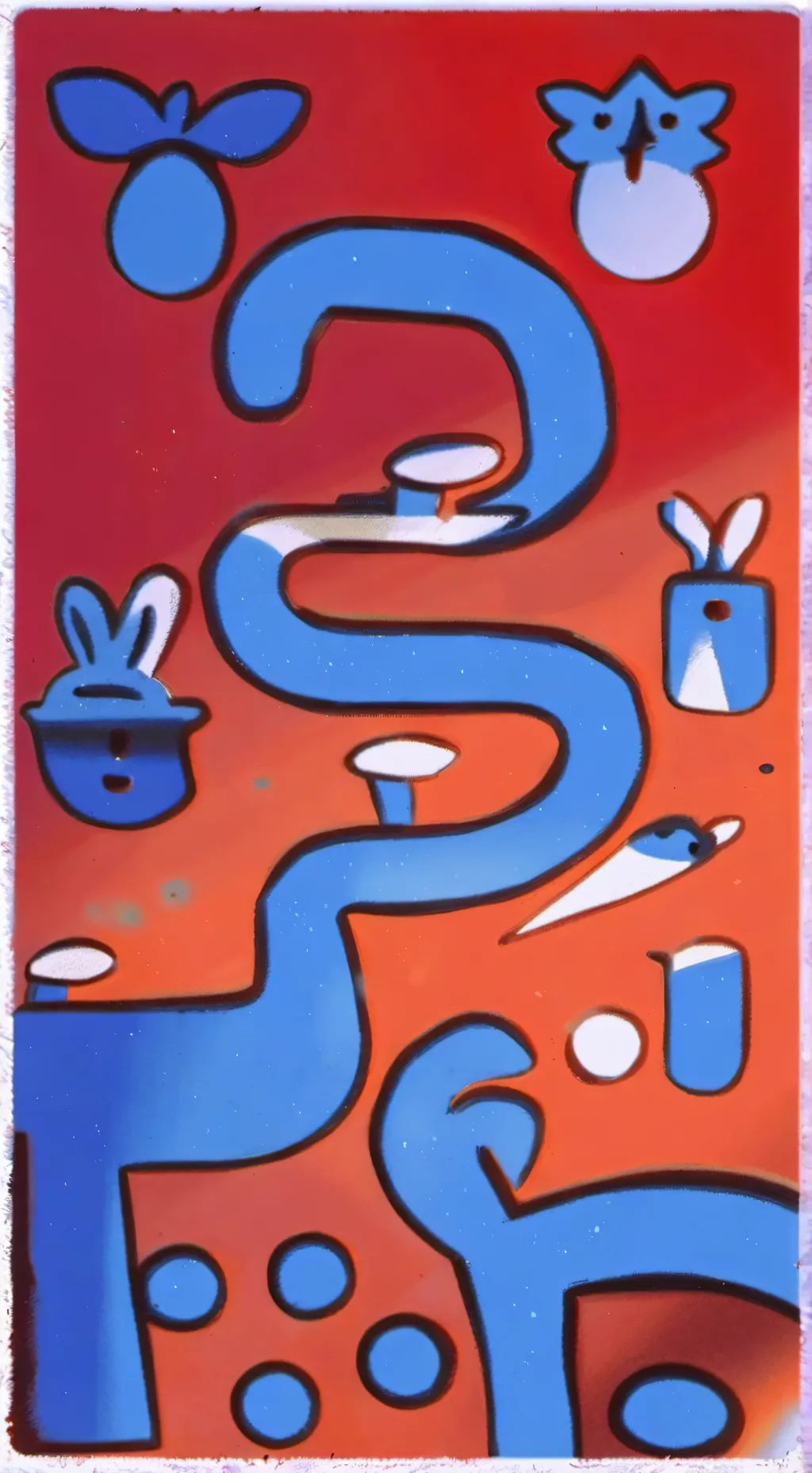 ai character: huggywuggy y bendy background