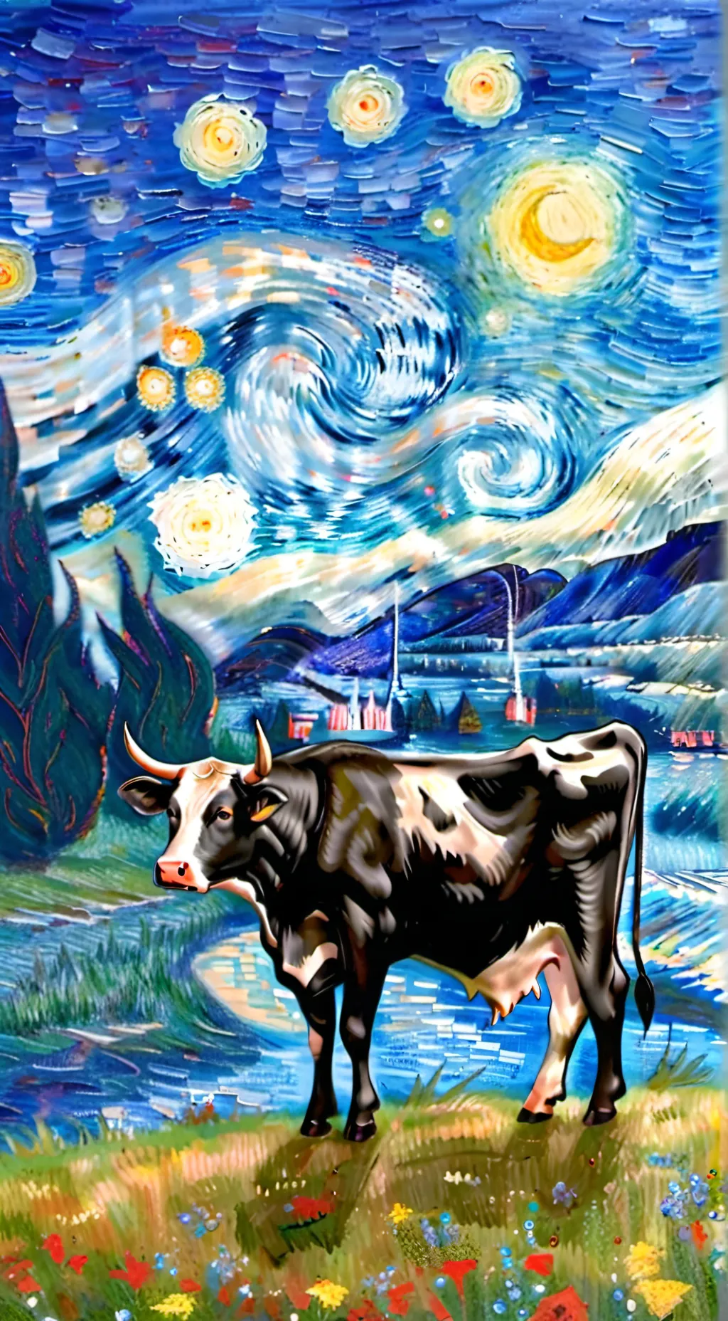 ai character: cow background