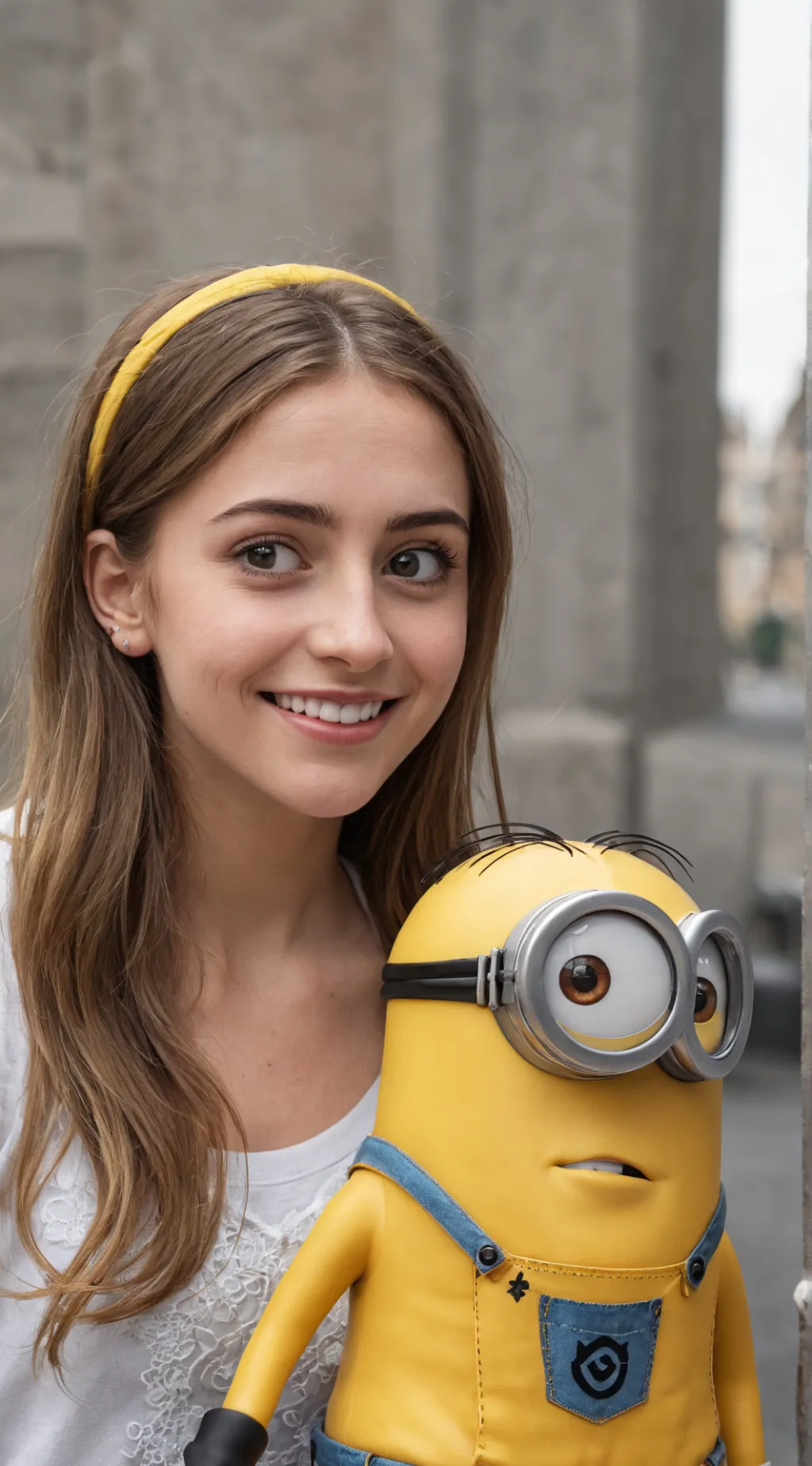 ai character: Emma,Minion,nerd background