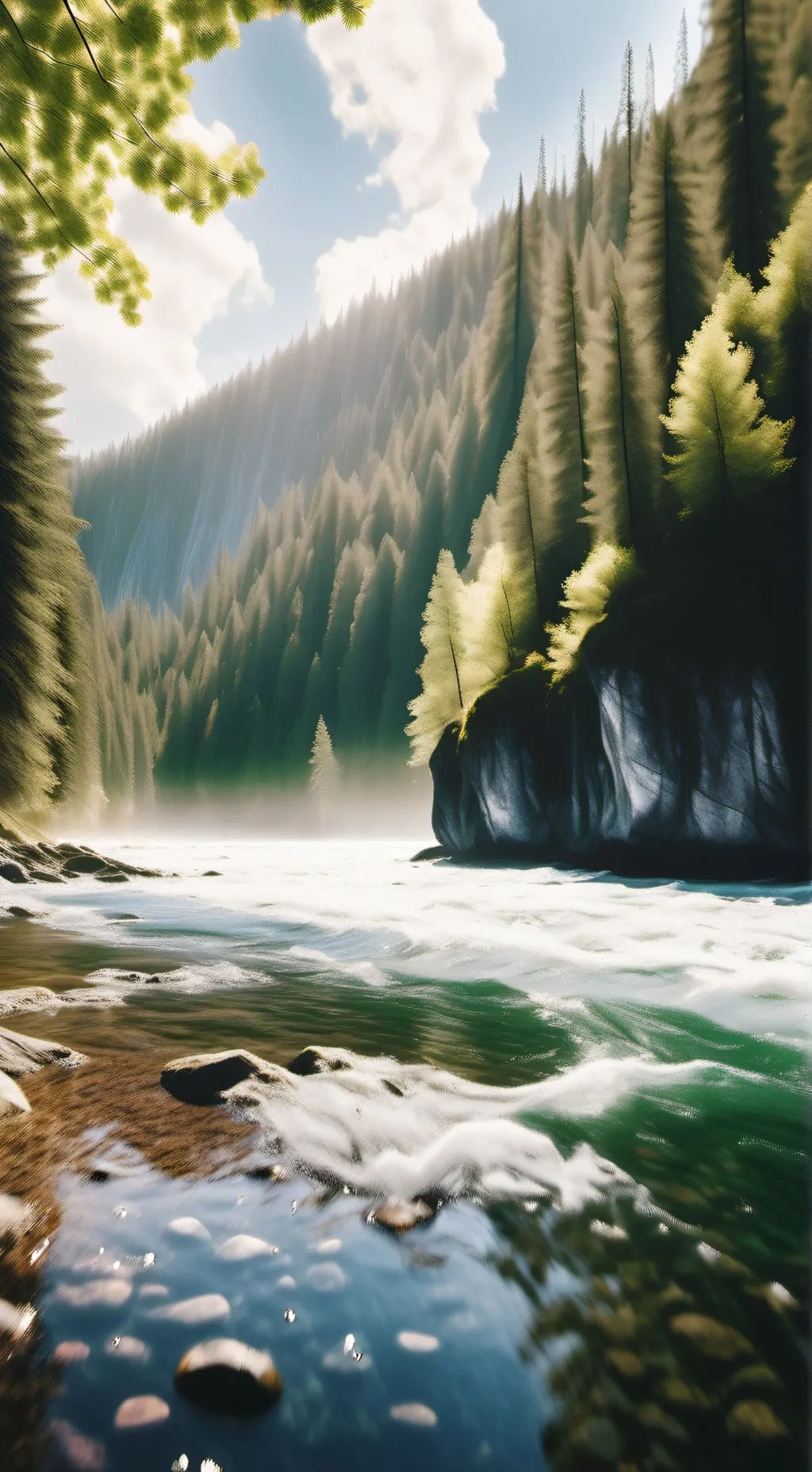 ai character: Iguazu falls background