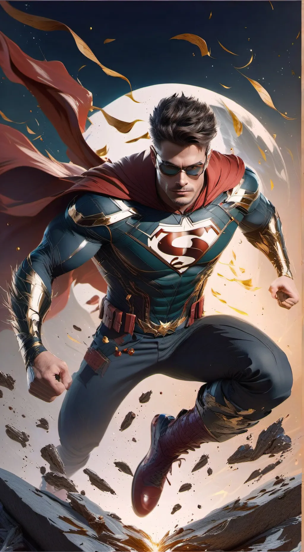 ai character: superhero school background