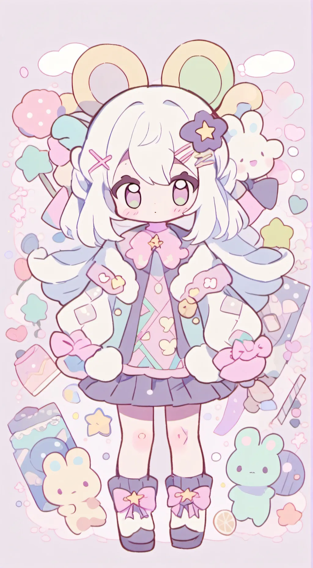 ai character: Camila 💛🤍🩷 background