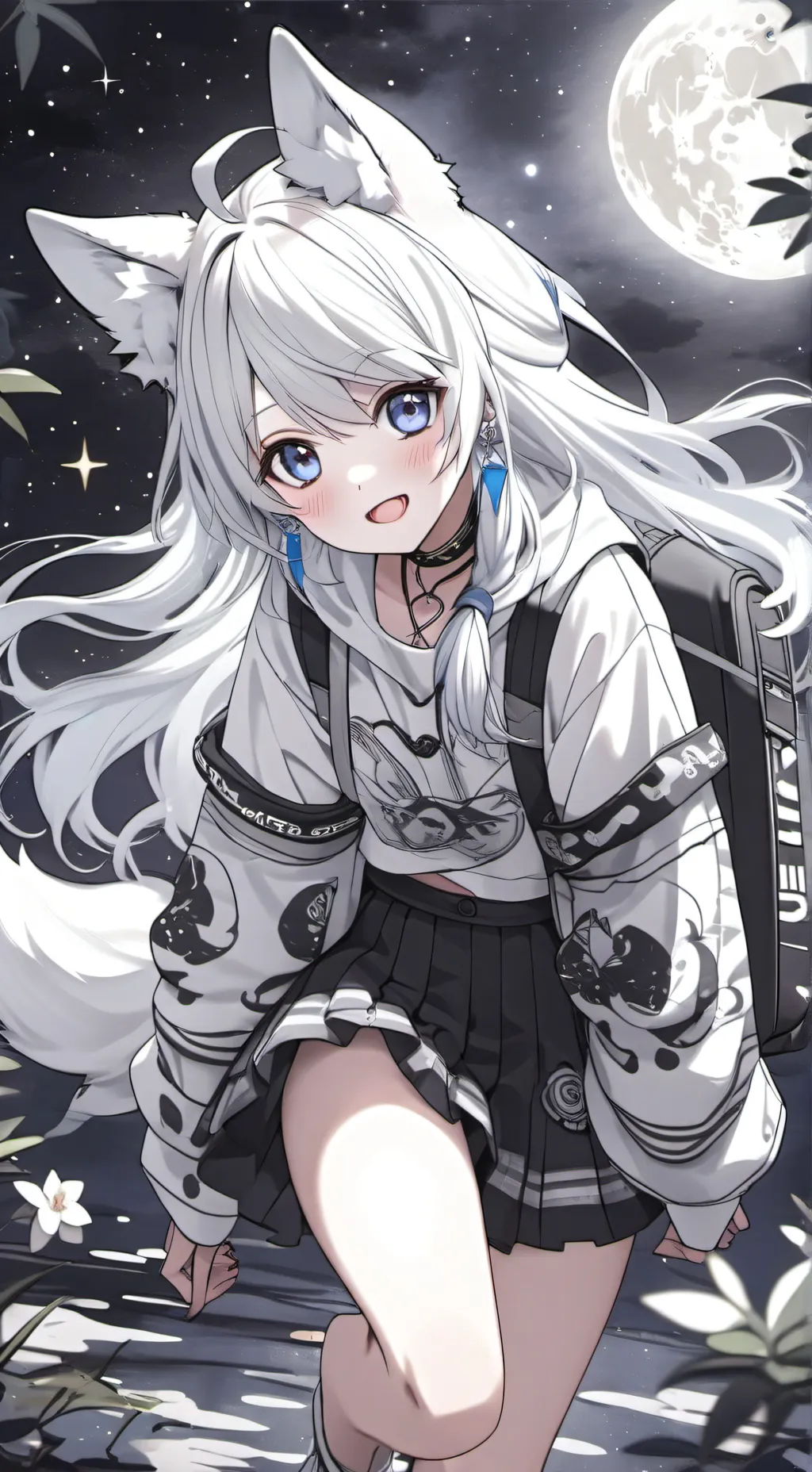ai character: luna wolf background