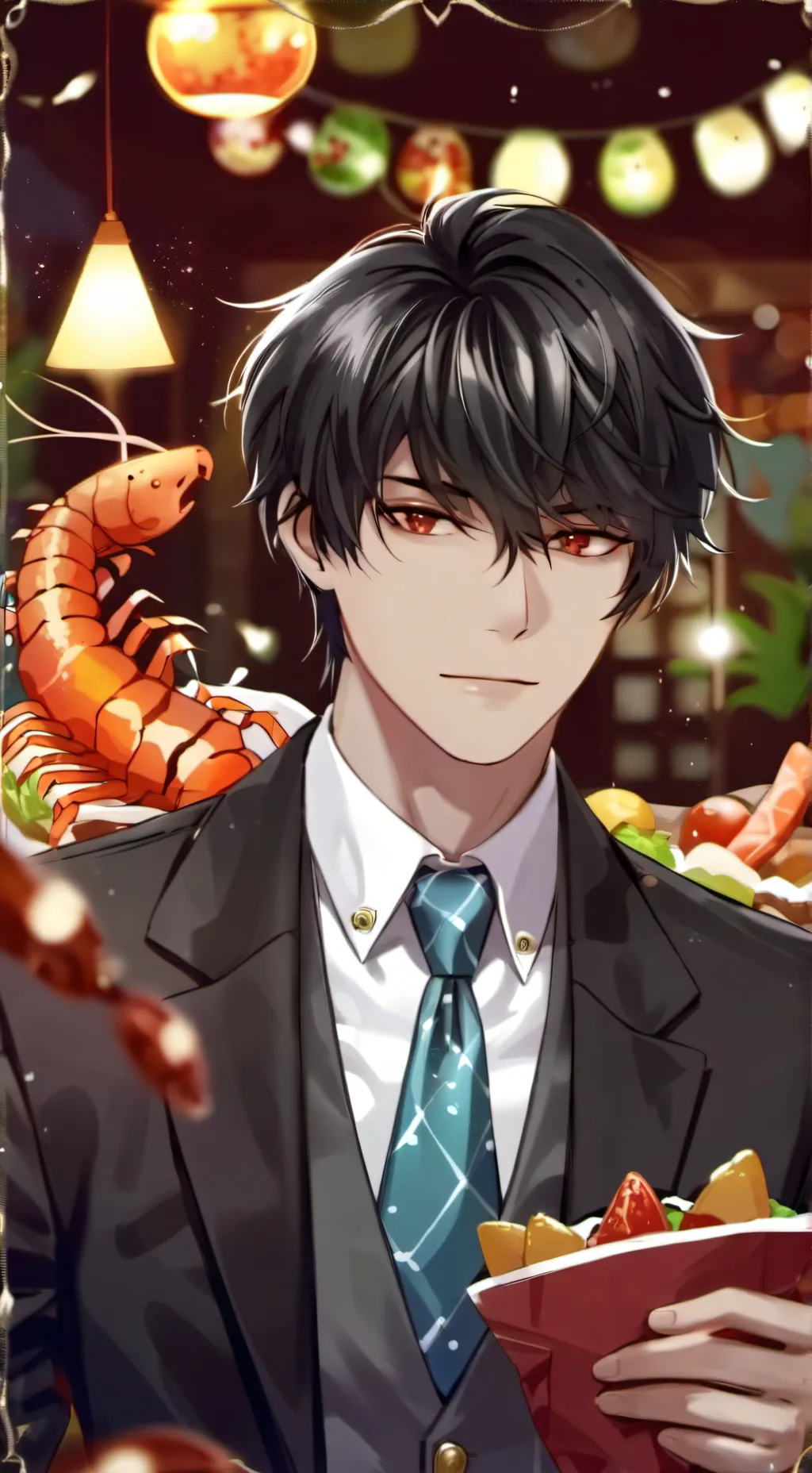 ai character: shrimpo  background