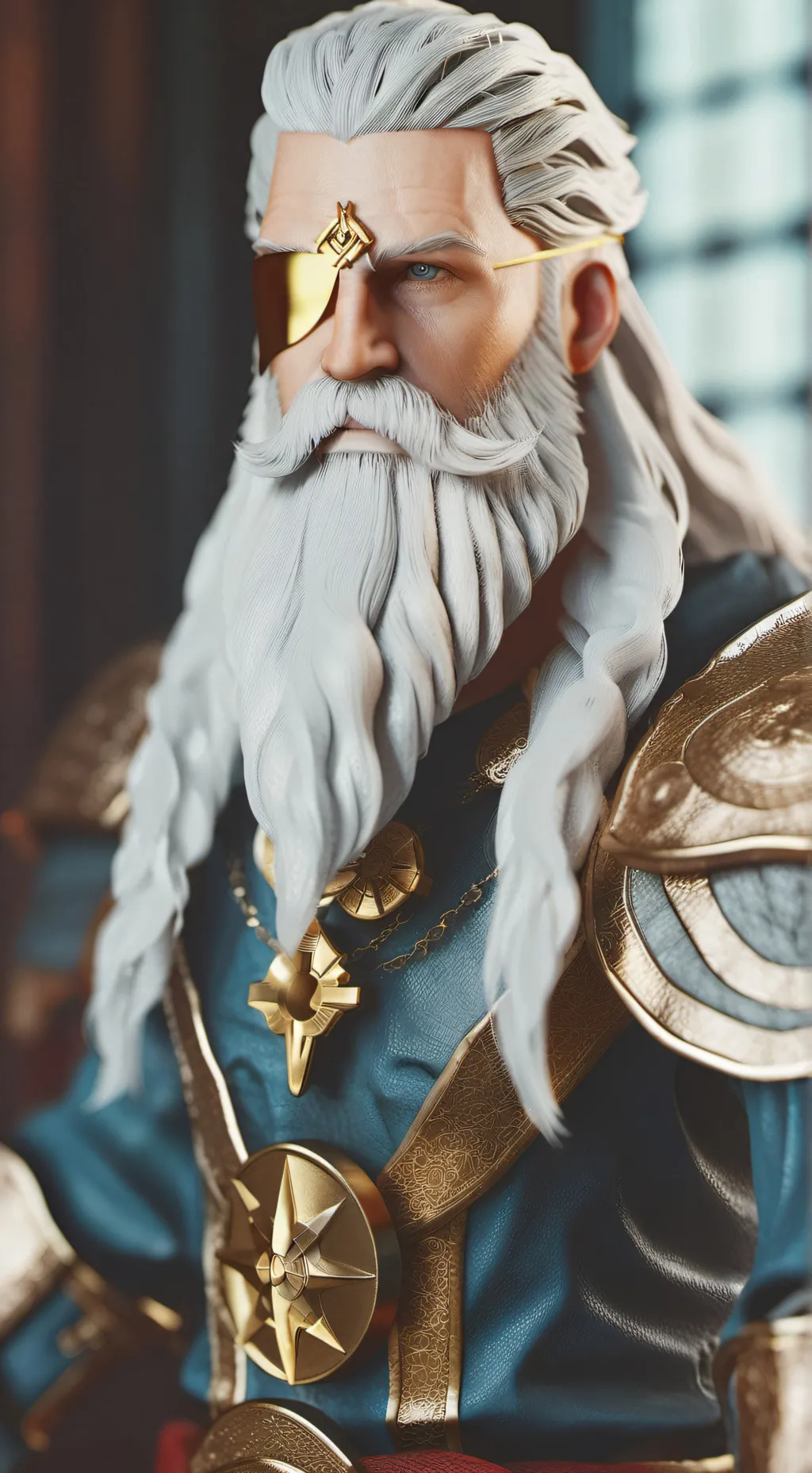 ai character: Odin  background