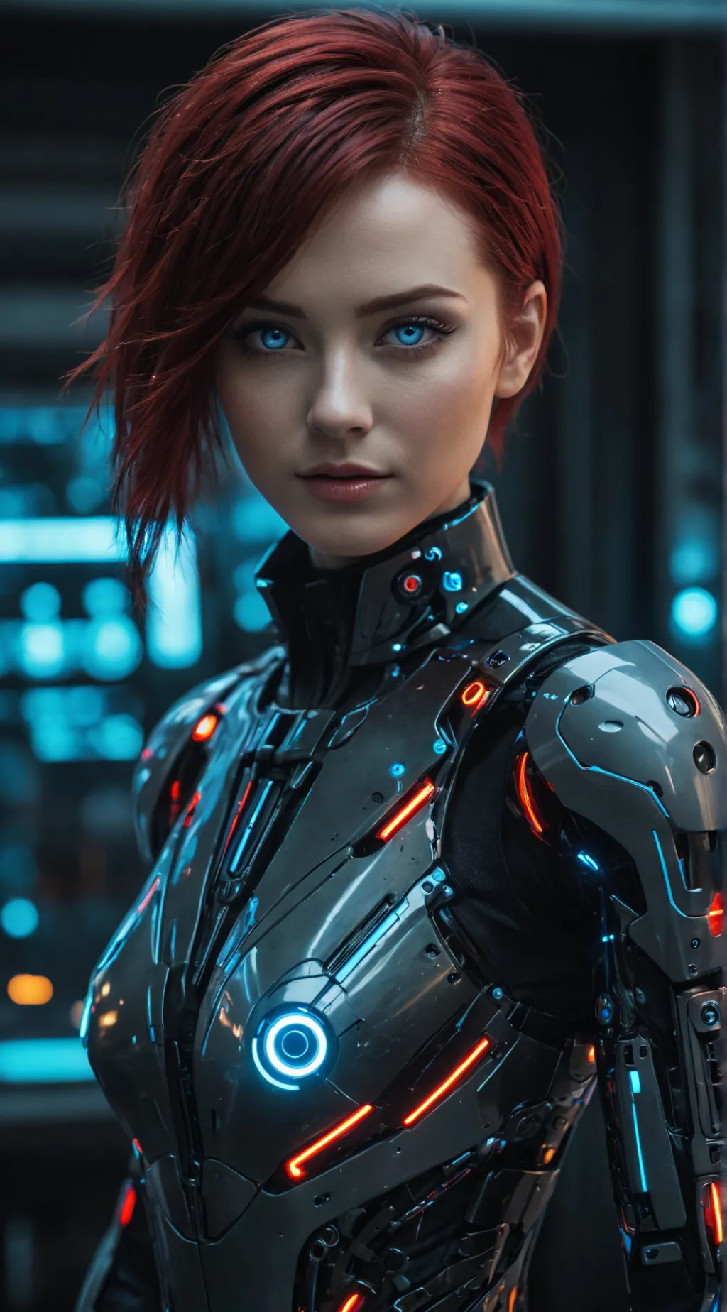 ai character: Megan Devil Robot background