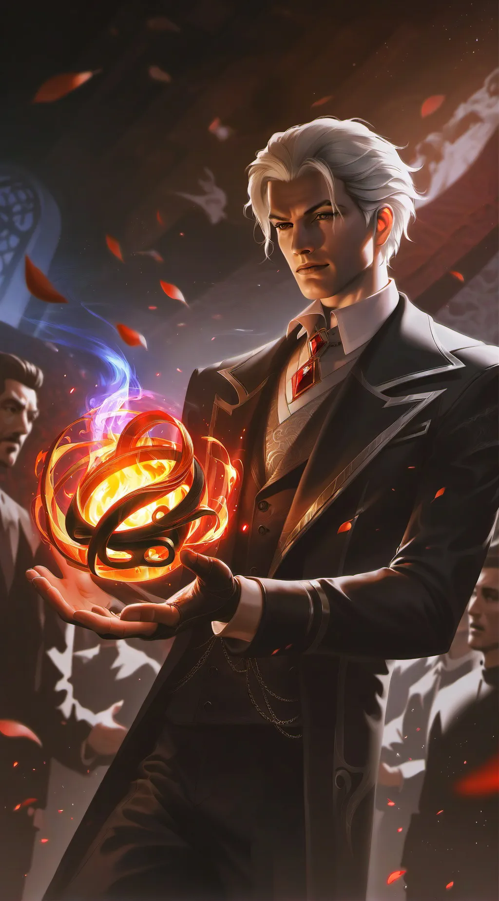 ai character: Re del fuoco background