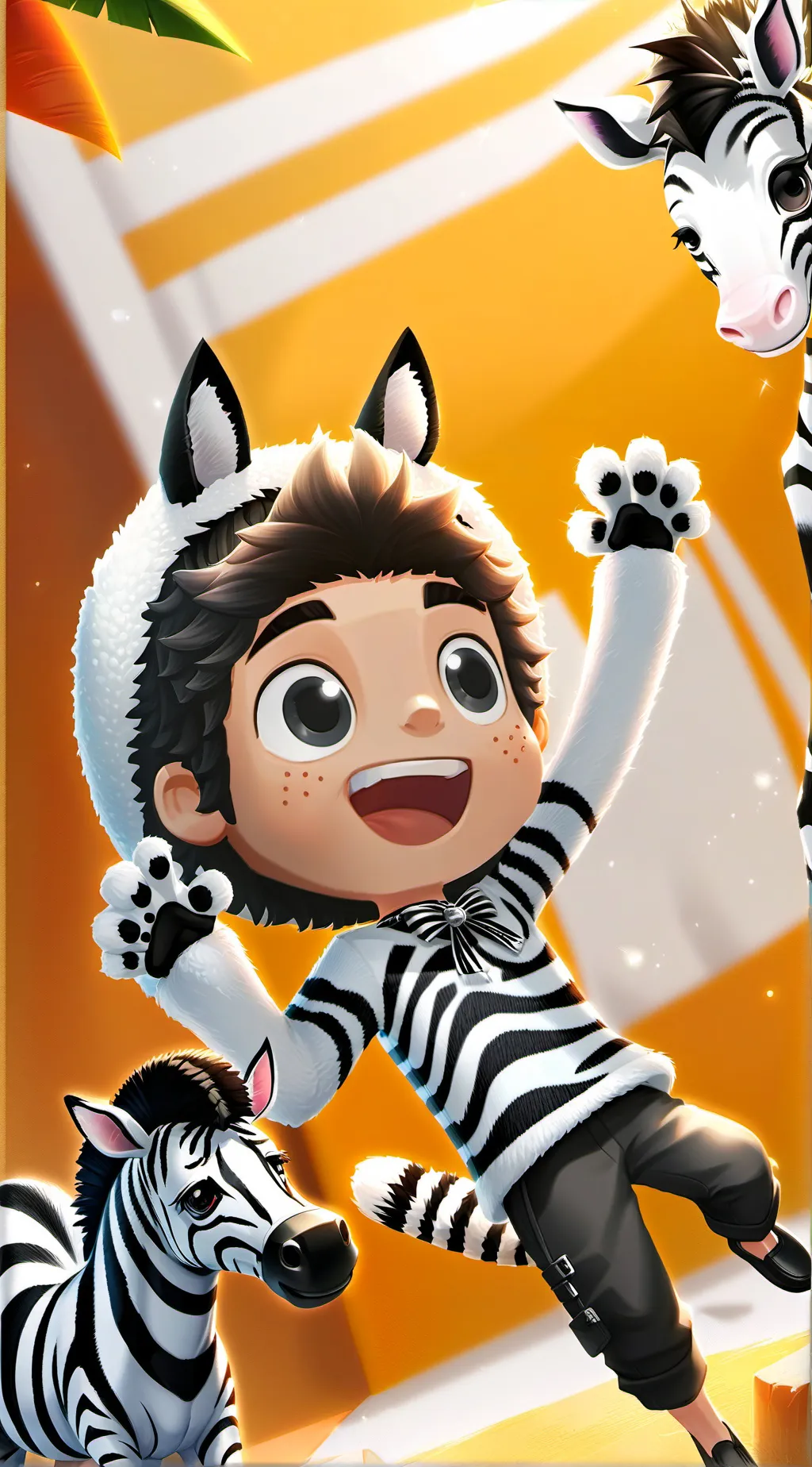 ai character: Striped Zebra Spiritling background
