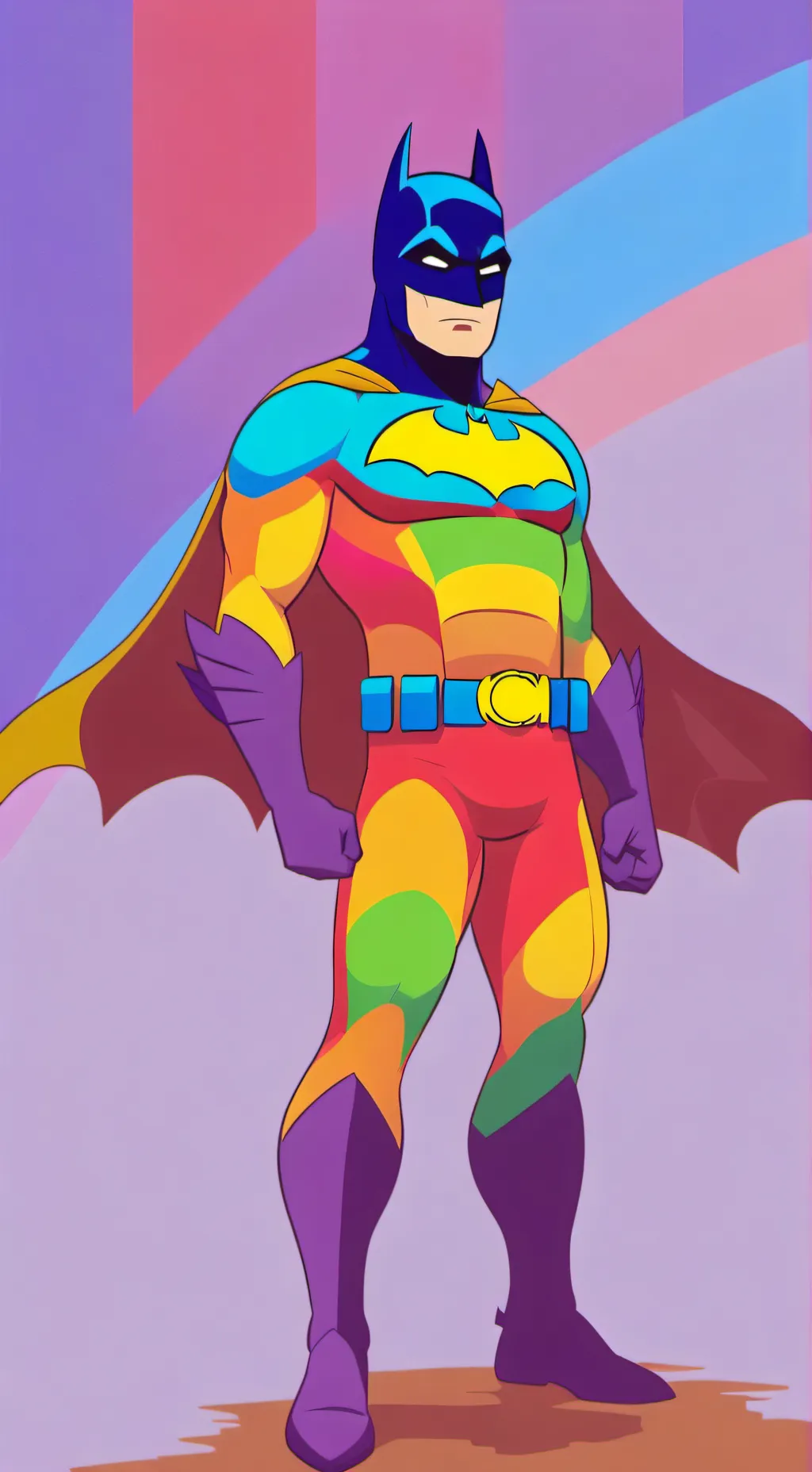 ai character: rainbow batman background